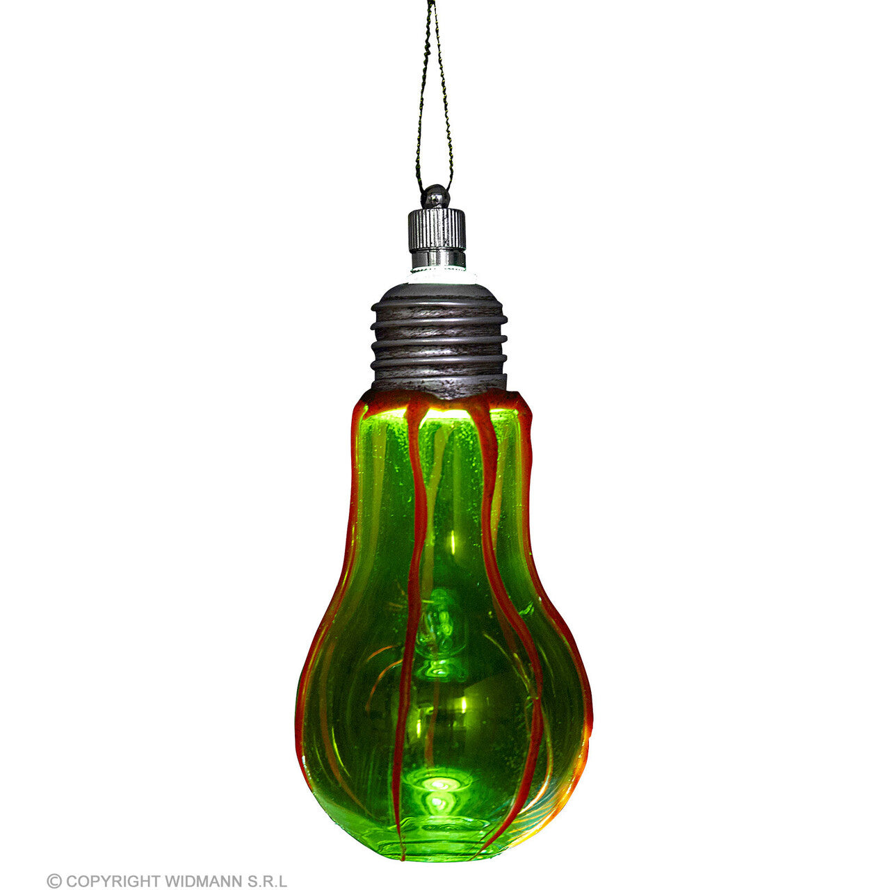 Op deze afbeelding zie je een Decoratie, van het merk Widmann. Bloederige Gloeilamp Glow In The Dark 11 Centimeter
