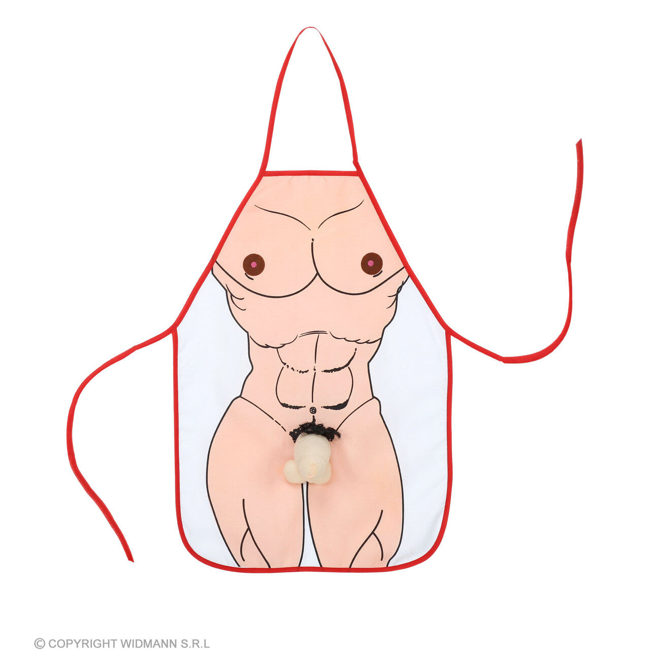 Op deze afbeelding zie je een Accessoires, van het merk Widmann. Gespierde Kok Schort Met Aanhangsel