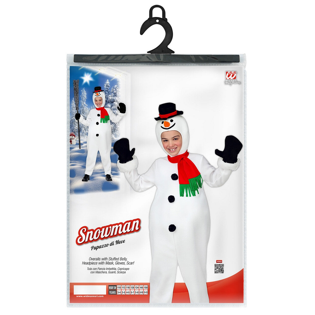 Op deze afbeelding zie je een Kostuums, van het merk Widmann. Kouwelijke Sneeuwpop Kerstvakantie Kind Kostuum