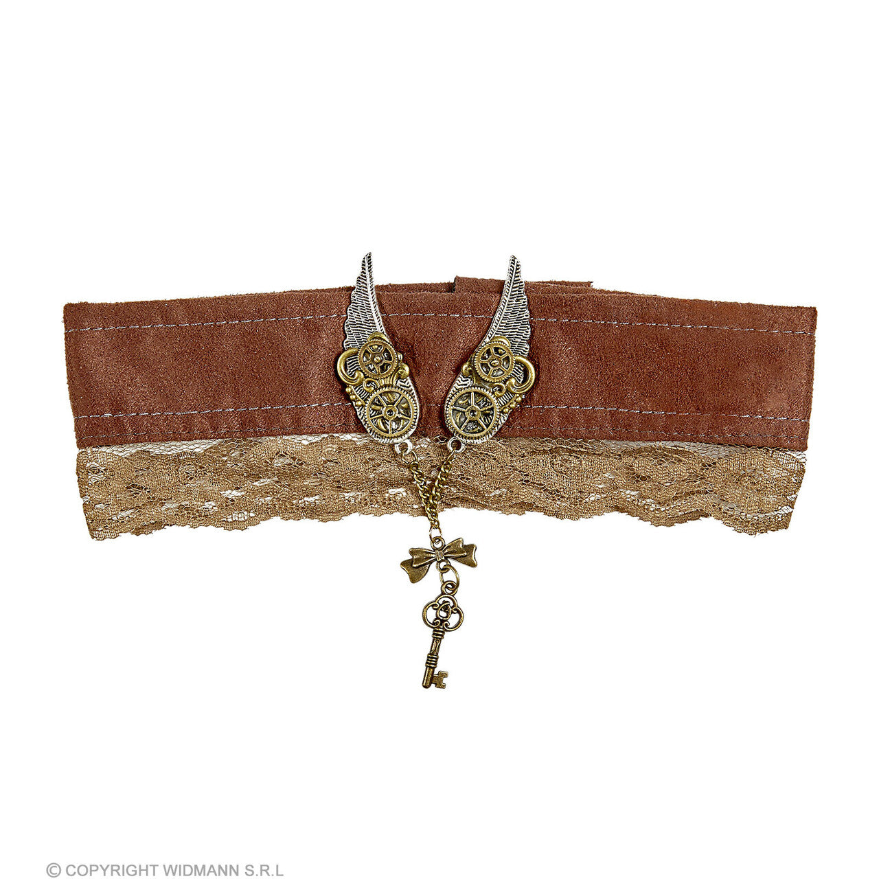 Op deze afbeelding zie je een Accessoires, van het merk Widmann. Steampunk Choker Met Raadselachtig Sleuteltje