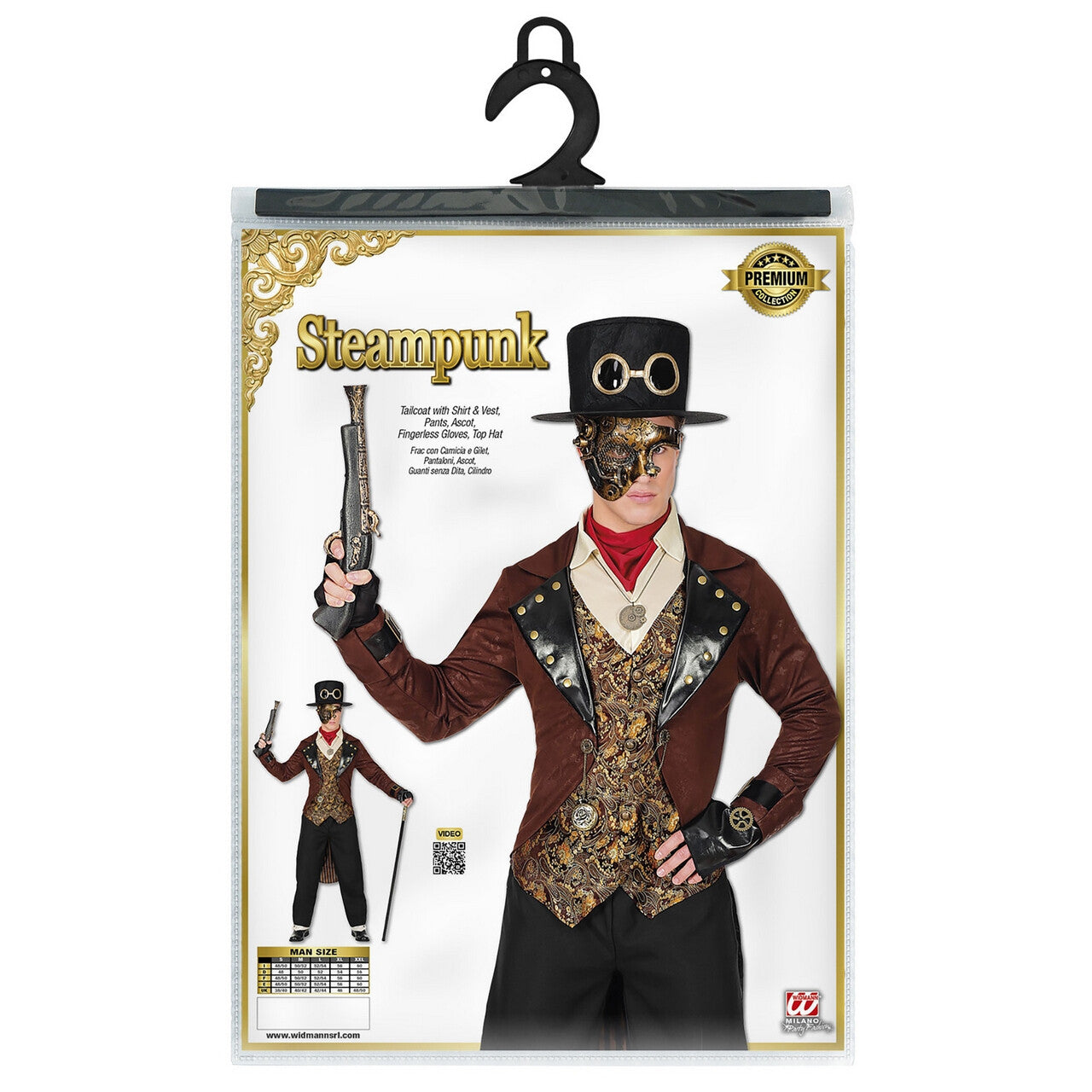 Op deze afbeelding zie je een Kostuums, van het merk Widmann. Steampunk Heer Van Stand Man Kostuum