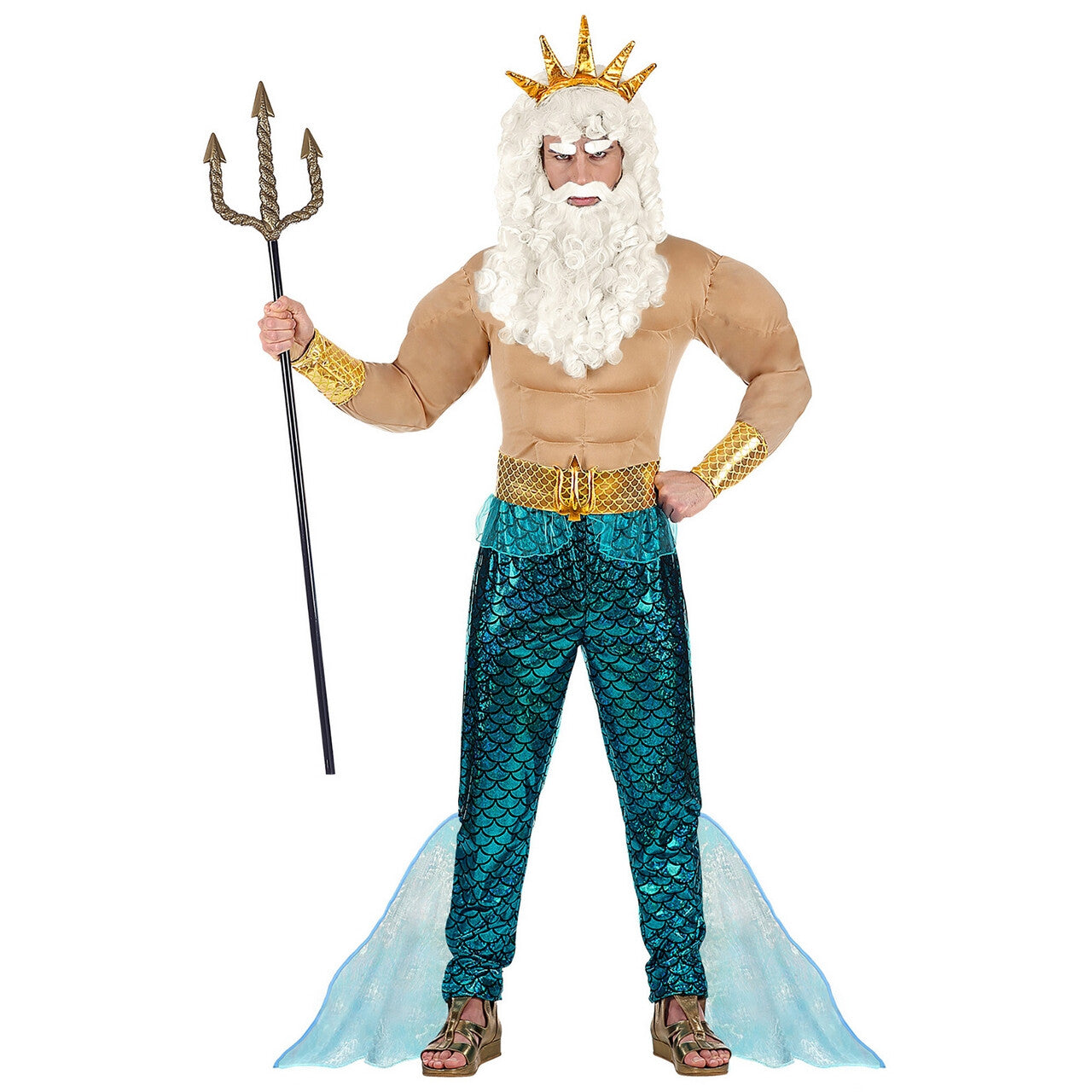 Op deze afbeelding zie je een Kostuums, van het merk Widmann. Poseidon Heerser Van De Middellandse Zee Man Kostuum