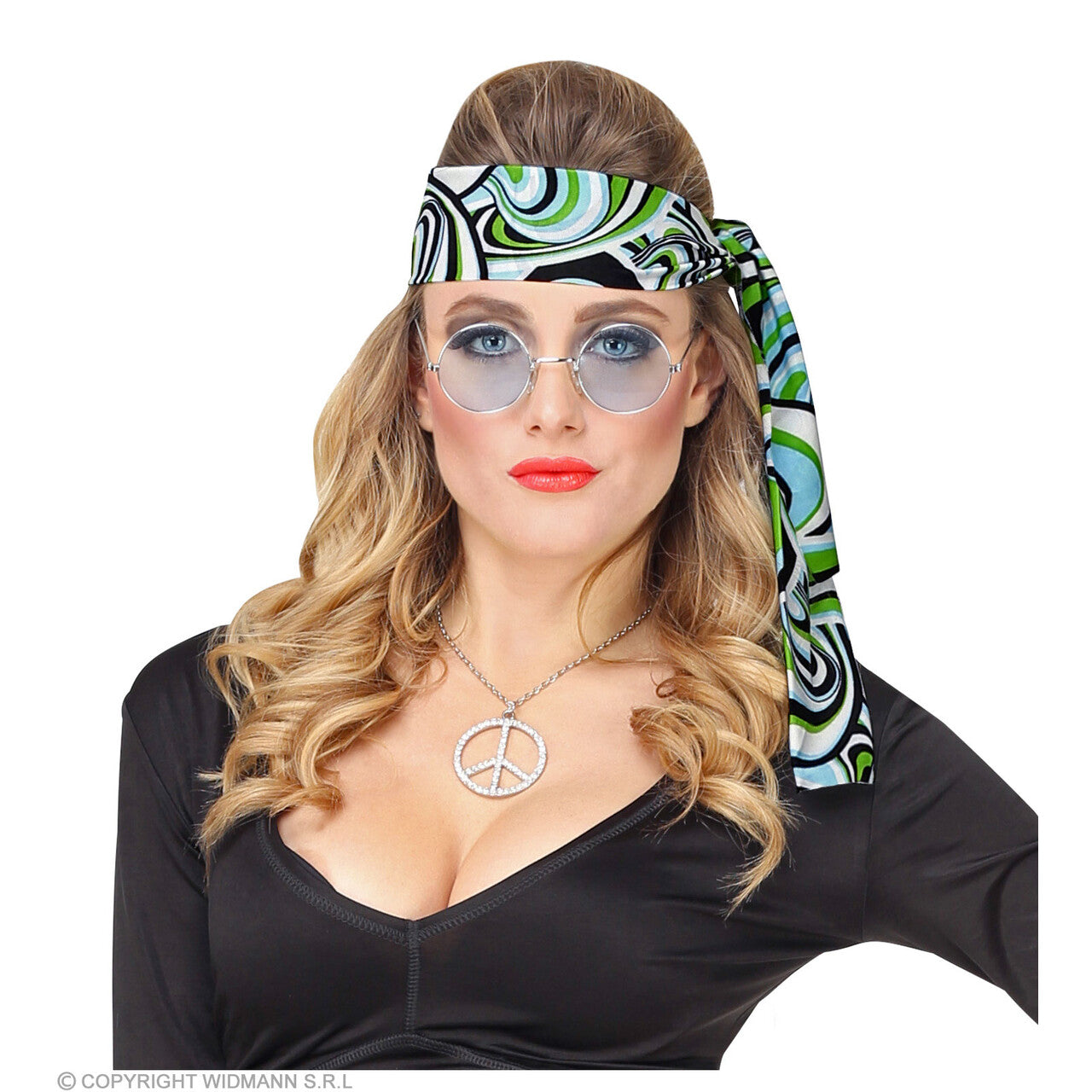 Op deze afbeelding zie je een Accessoires, van het merk Widmann. Wilde Haarband Jaren 70 Mandy