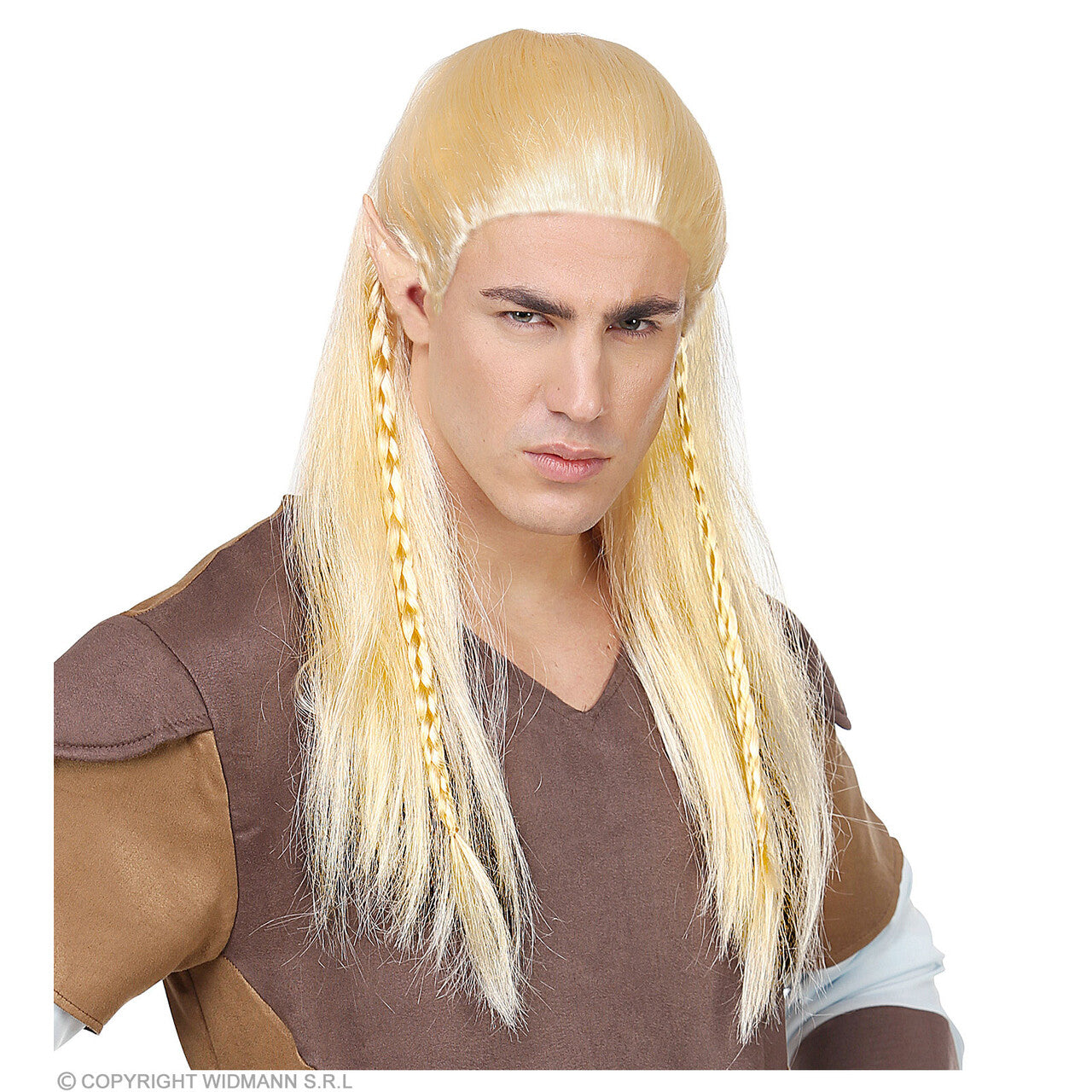 Op deze afbeelding zie je een Accessoires, van het merk Widmann. Tolkien Elf Groenblad Pruik