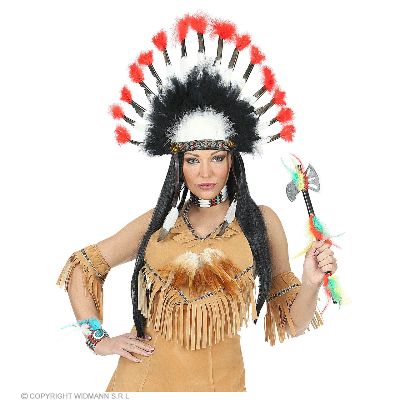 Op deze afbeelding zie je een Accessoires, van het merk Widmann. Indiaanse Tomahawk Hakauw