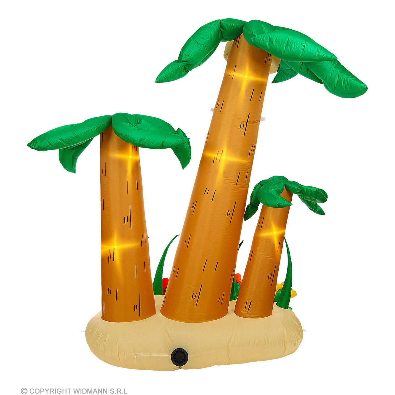 Op deze afbeelding zie je een Accessoires, van het merk Widmann. Drie Opblaasbare Tropische Palmbomen 240 Centimeter