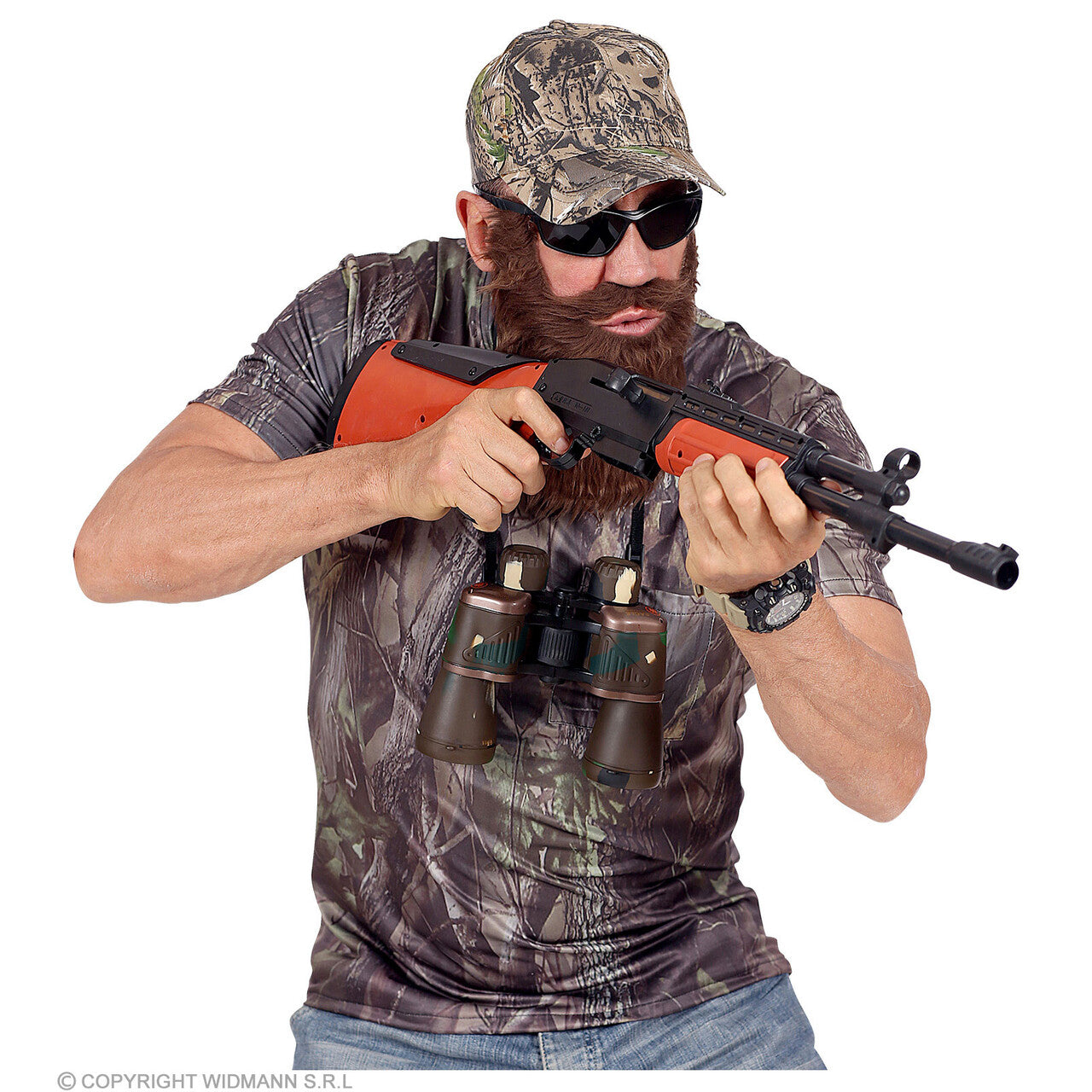 Op deze afbeelding zie je een Kostuums, van het merk Widmann. Camouflage Shirt Jager Canada Met Cap Man