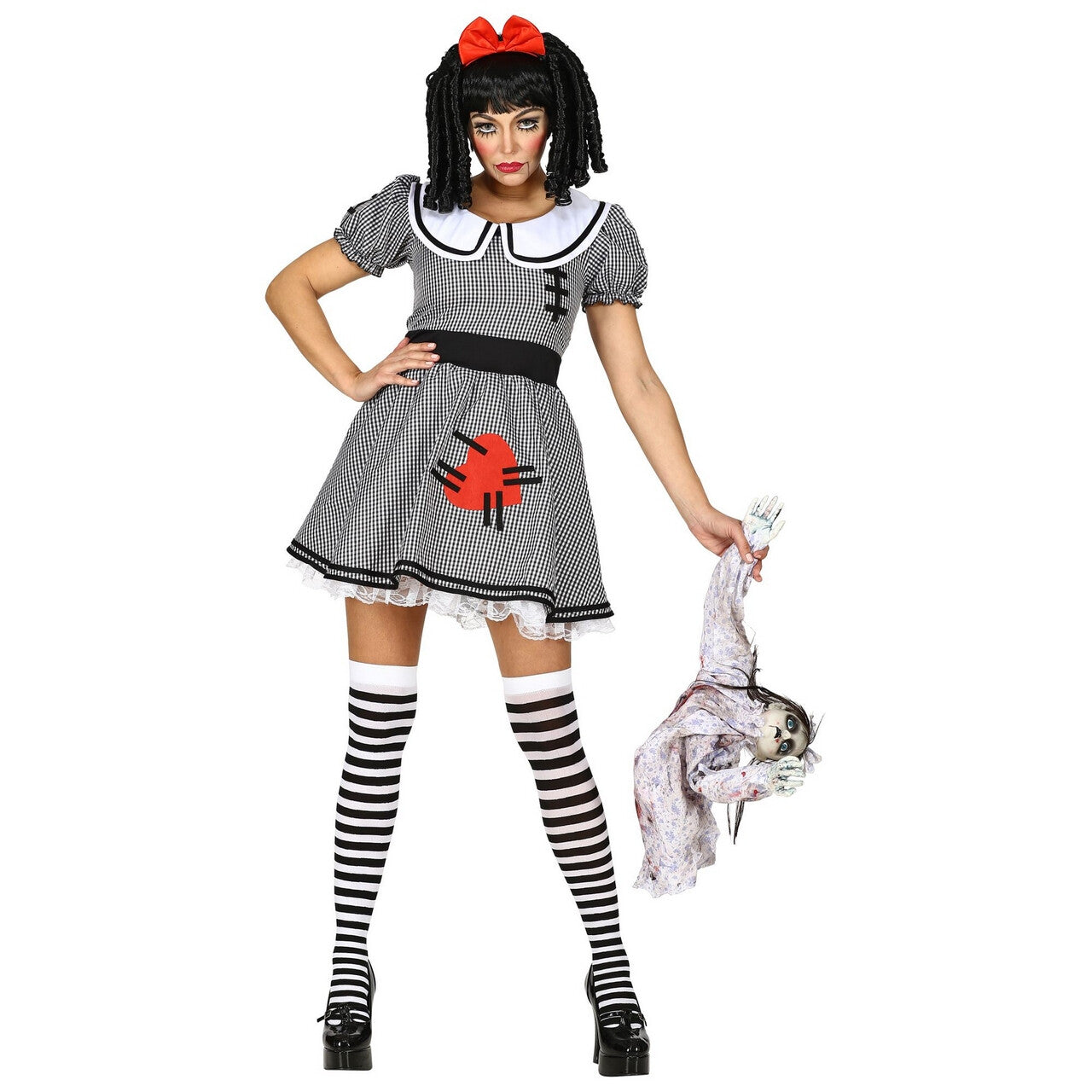 Op deze afbeelding zie je een Kostuums, van het merk Widmann. Enge Living Dead Doll Pop Vrouw Kostuum