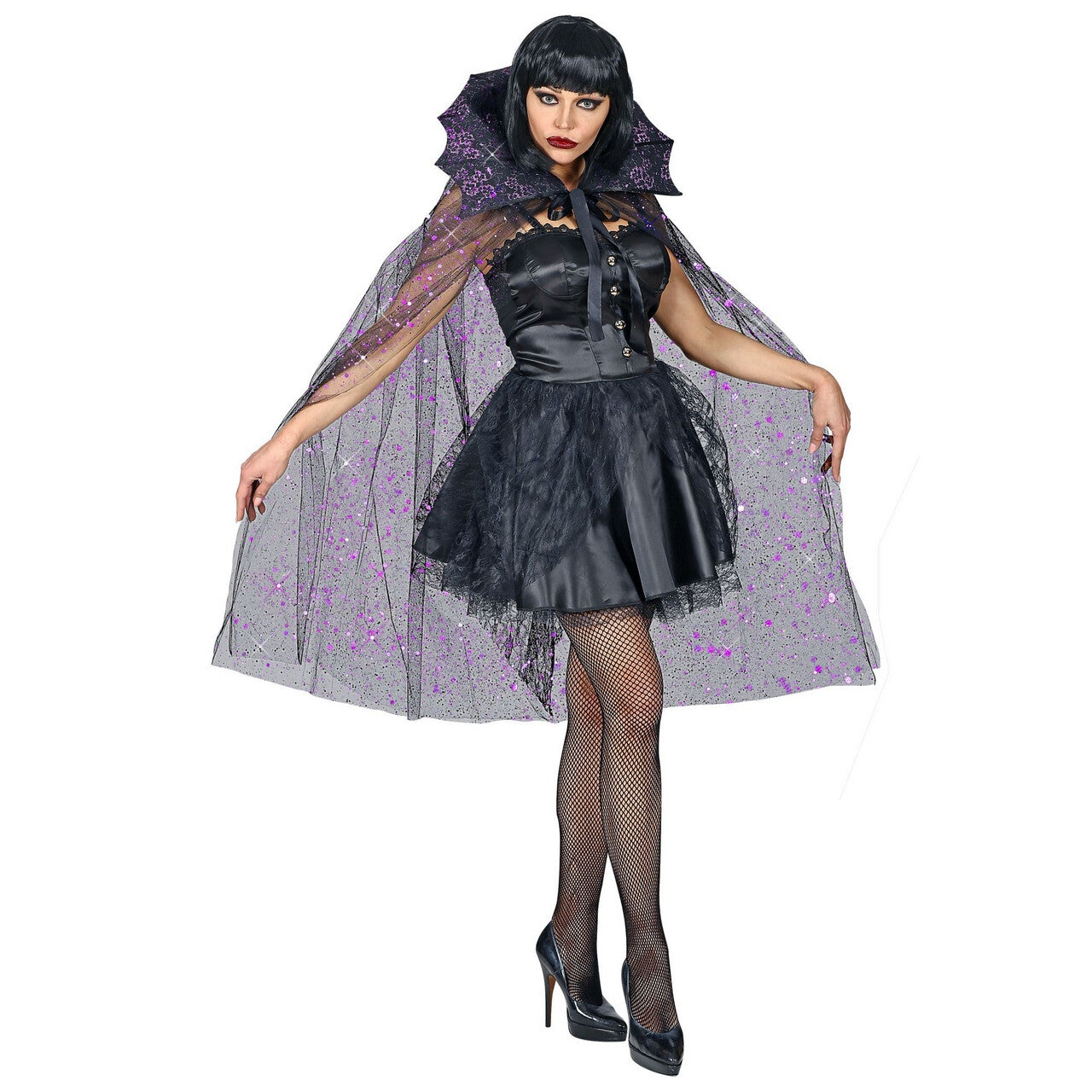 Op deze afbeelding zie je een Accessoires, van het merk Widmann. Gotische Tule Cape Met Glitters