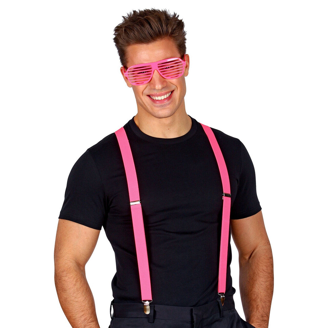 Op deze afbeelding zie je een Accessoires, van het merk Widmann. Bretels Neon Roze