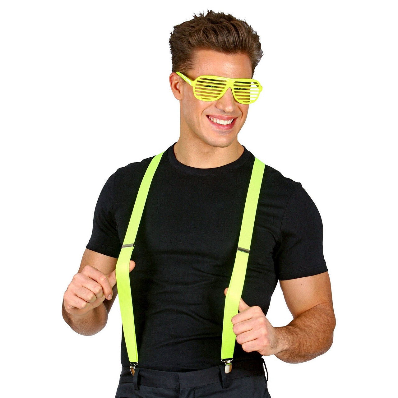 Op deze afbeelding zie je een Accessoires, van het merk Widmann. Bretels Neon Geel