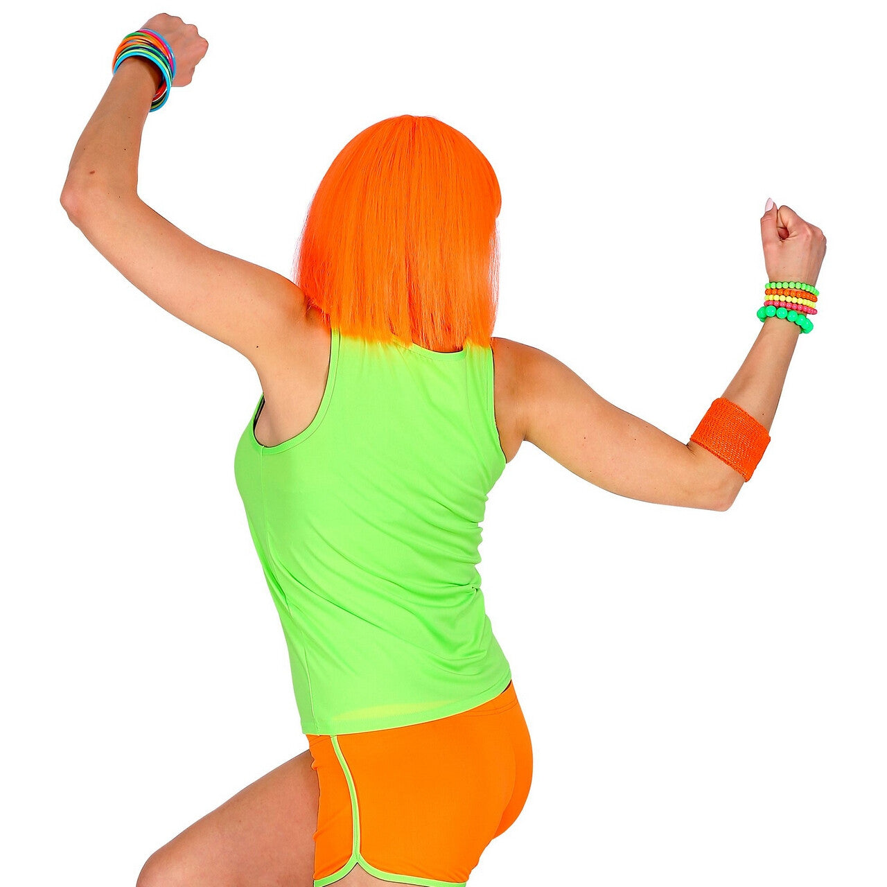 Op deze afbeelding zie je een Kostuums, van het merk Widmann. Tanktop Neon Groen Vrouw