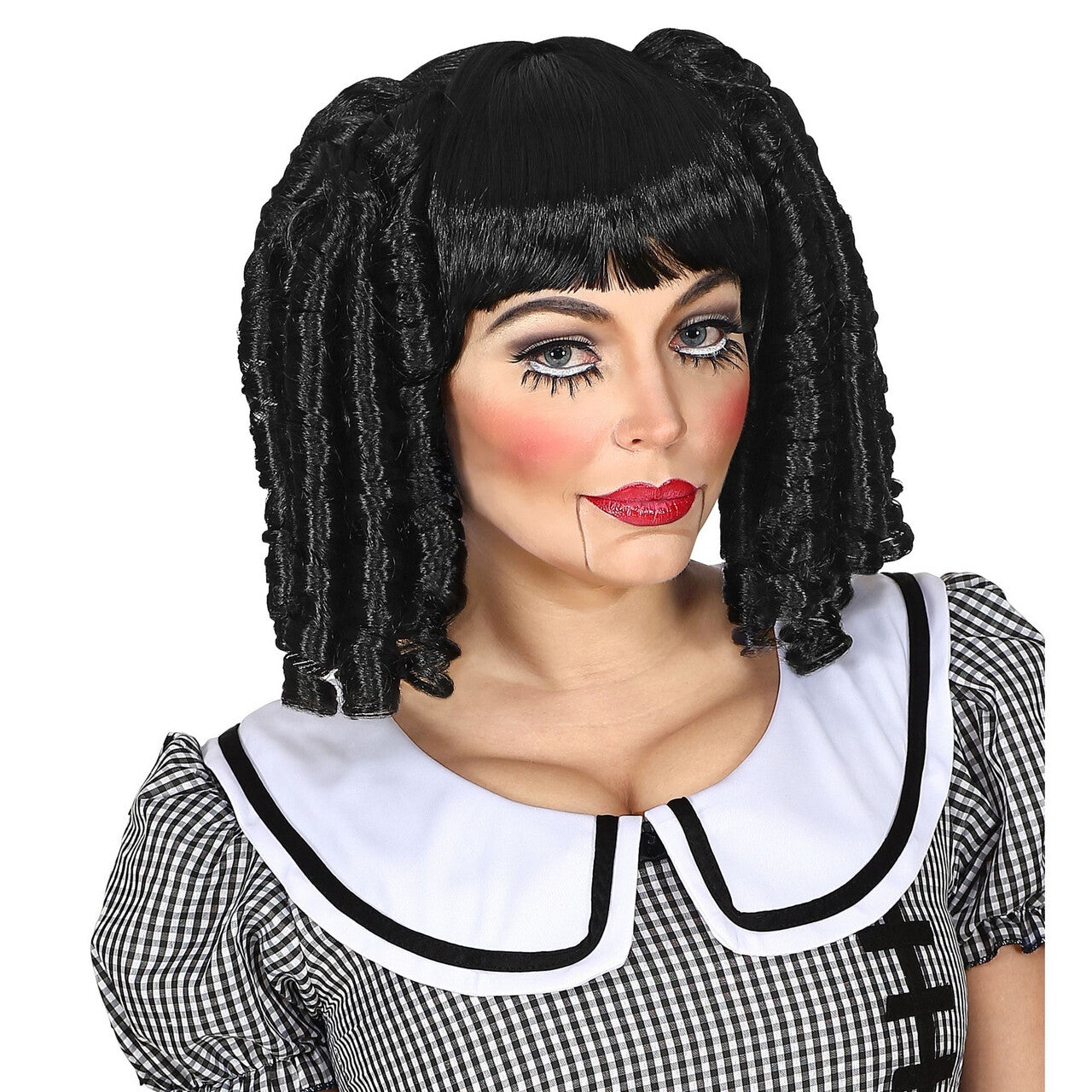 Op deze afbeelding zie je een Accessoires, van het merk Widmann. Pruik Living Dead Killer Doll