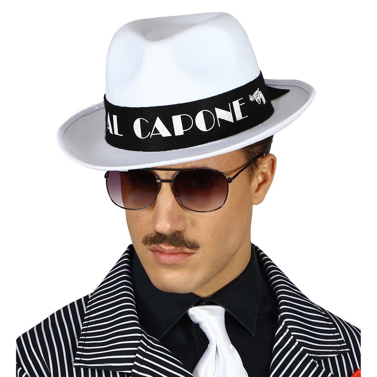Op deze afbeelding zie je een Accessoires, van het merk Widmann. Gangster Hoed Wit Al Capone