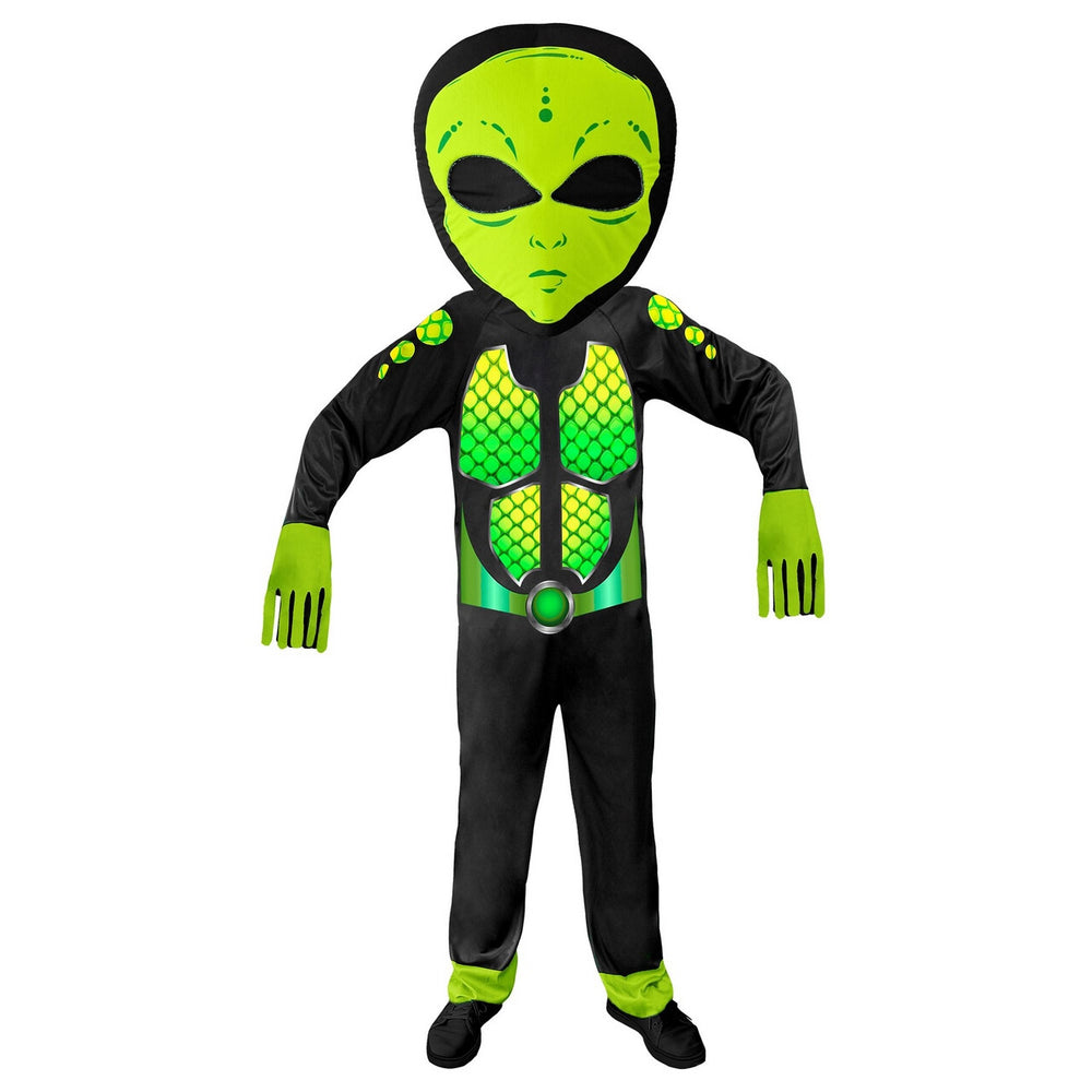 Op deze afbeelding zie je een Kostuums, van het merk Widmann. Gifgroen Science Fiction Ruimtemonster Kind Kind Kostuum