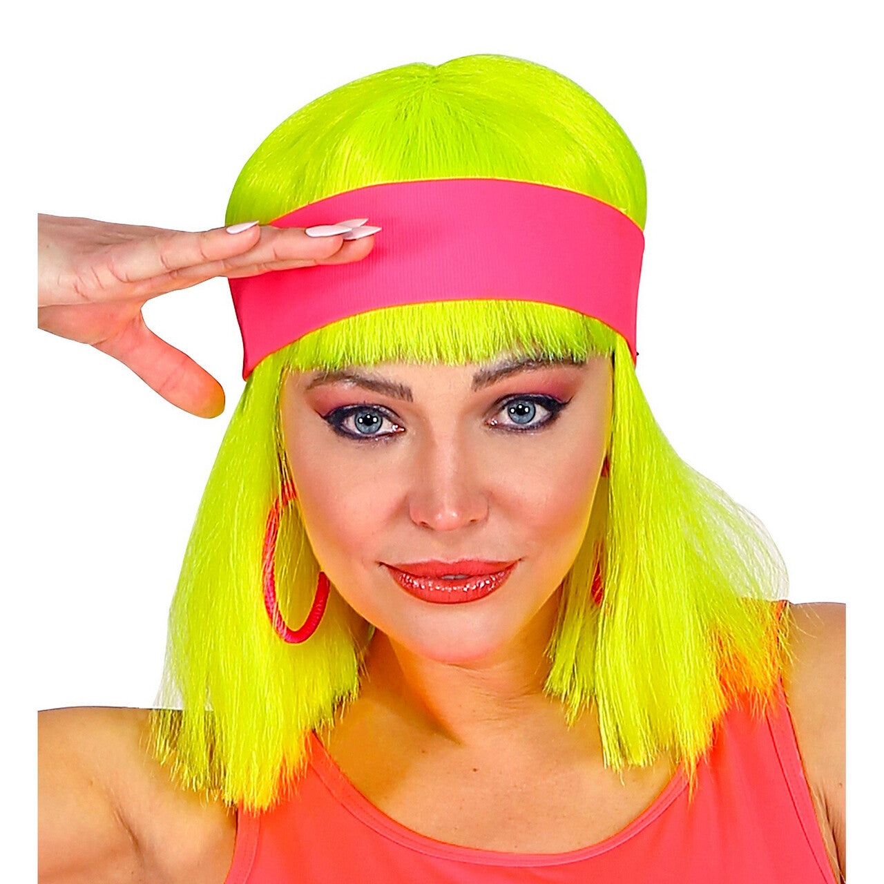 Op deze afbeelding zie je een Accessoires, van het merk Widmann. Jaren 80 Hoofdband Neon Roze
