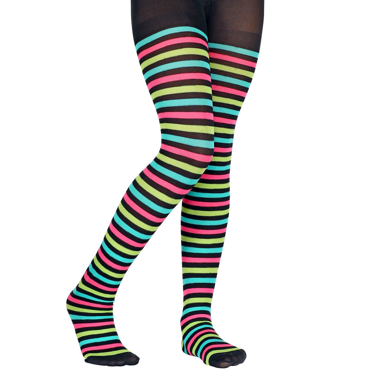 Op deze afbeelding zie je een Accessoires, van het merk Widmann. Gestreepte Panty Circus Clown
