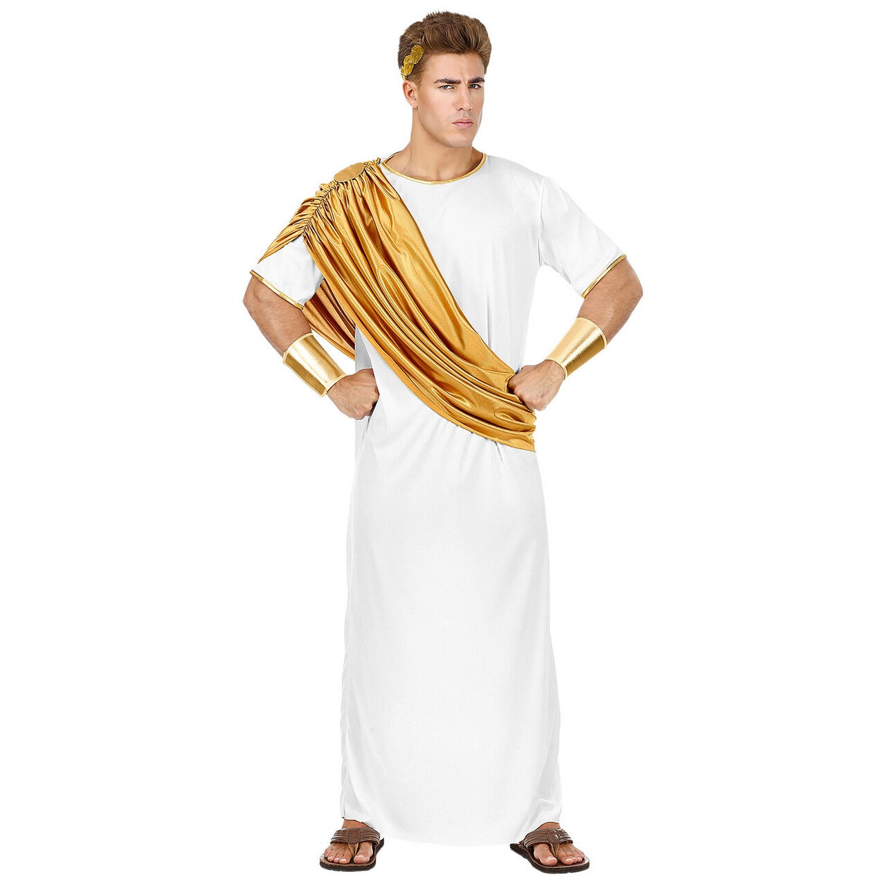 Op deze afbeelding zie je een Kostuums, van het merk Widmann. Veni Vidi Vici Caesar Romeinse Keizer Man Kostuum