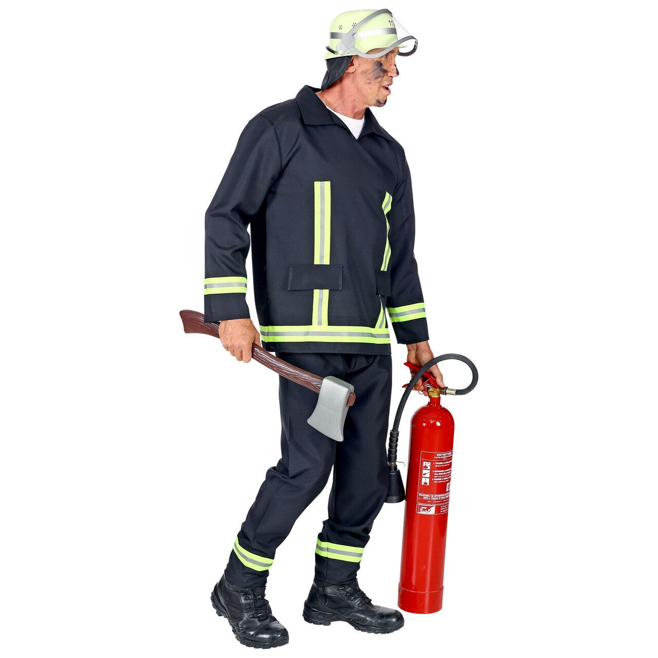 Op deze afbeelding zie je een Kostuums, van het merk Widmann. Brandweerman Feuerwehr Huizenhoge Vlammen Kostuum