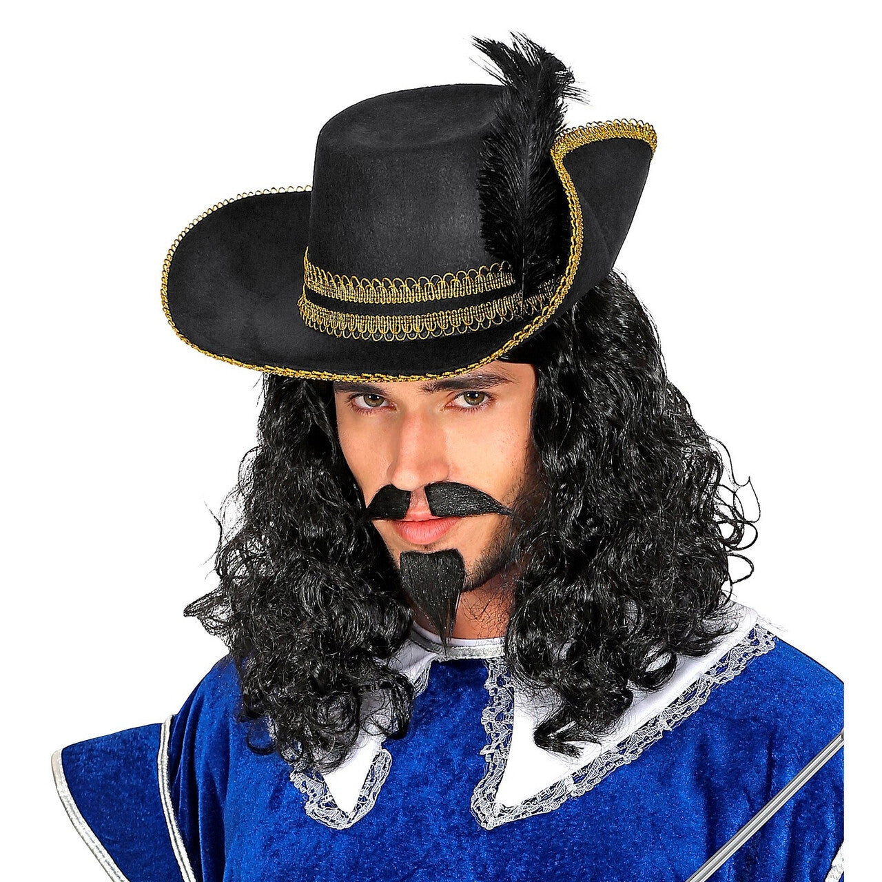 Op deze afbeelding zie je een Accessoires, van het merk Widmann. Musketiershoed Met Veer Graaf Van Artagnan