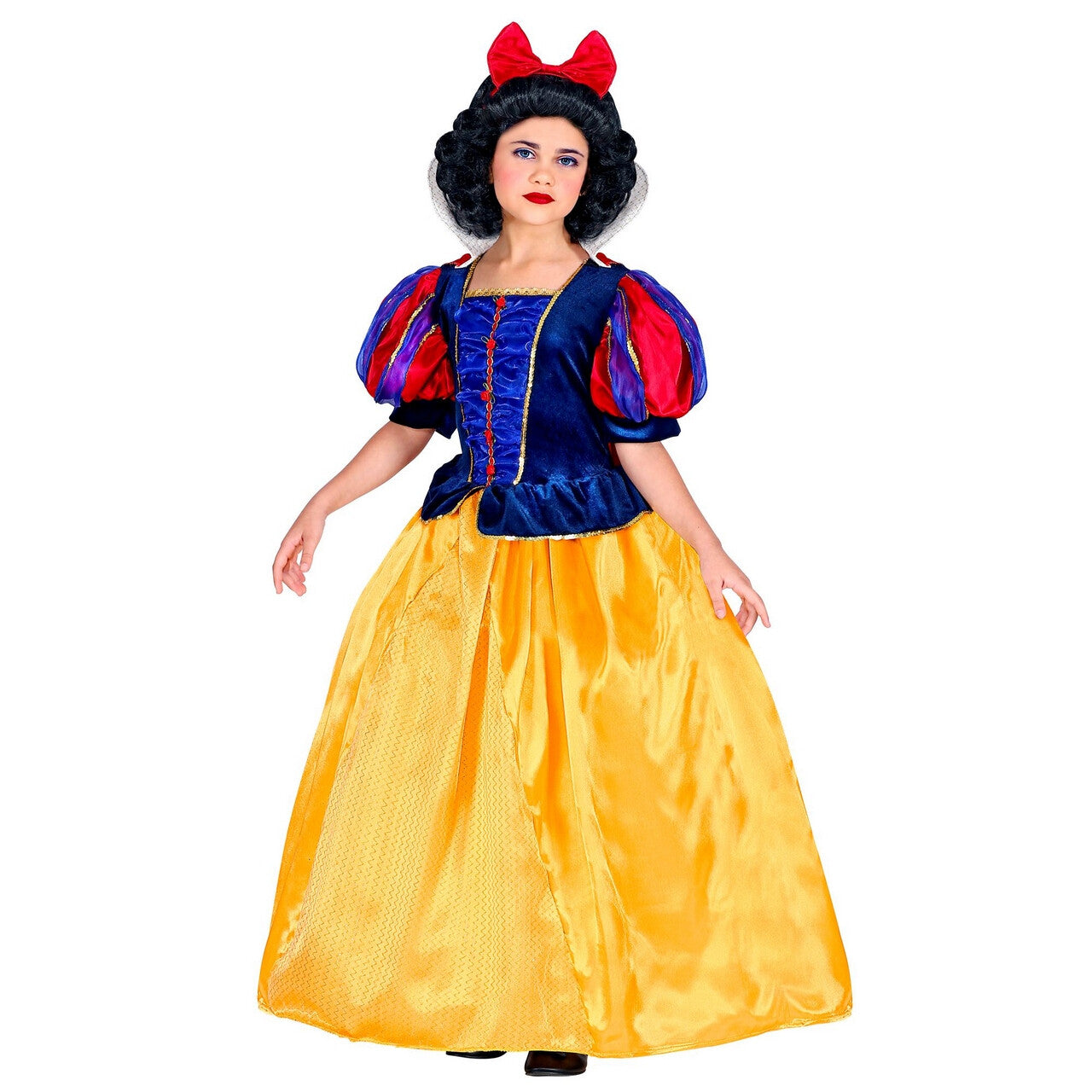 Op deze afbeelding zie je een Kostuums, van het merk Widmann. Sneeuwwitje Veel Mooier Dan Haar Stiefmoeder Meisje Kostuum