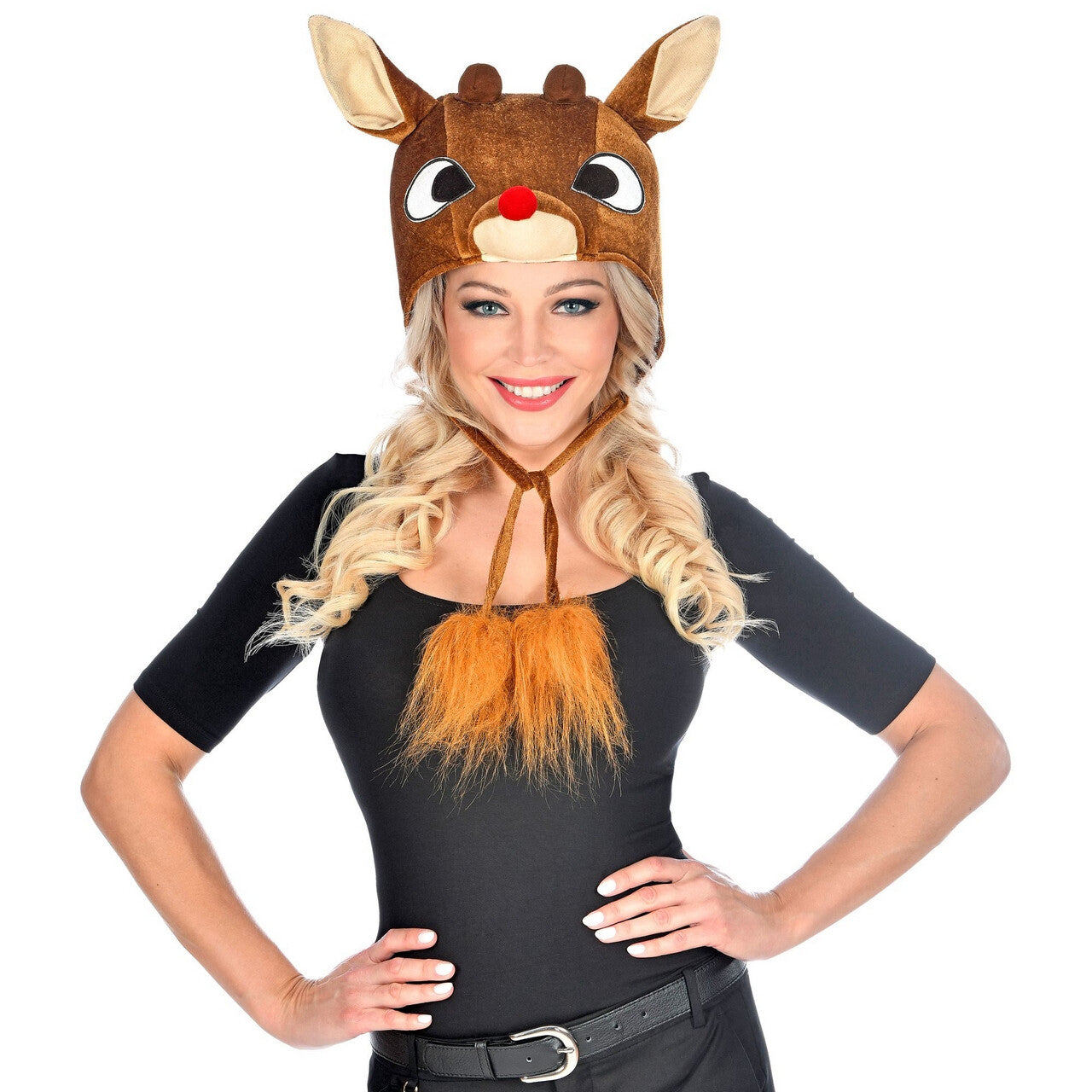 Op deze afbeelding zie je een Accessoires, van het merk Widmann. Roodneus Rendier Muts Kerst