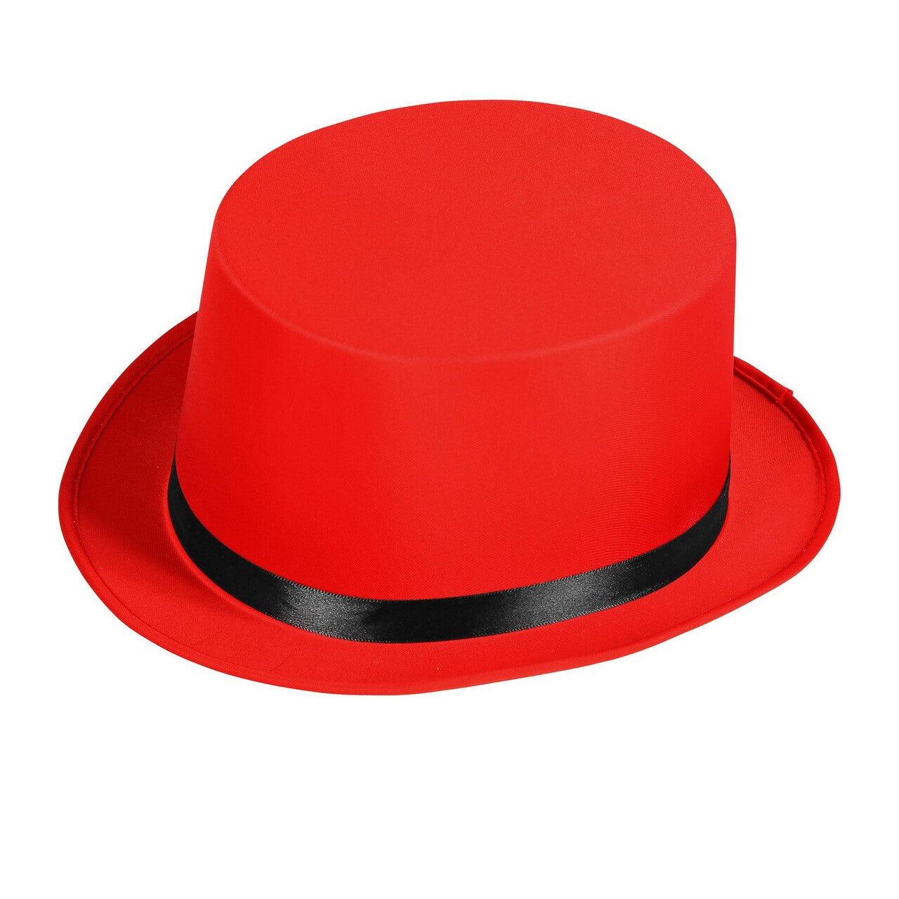 Op deze afbeelding zie je een Accessoires, van het merk Widmann. Hoge Hoed Circusartiest Rood Met Zwarte Band