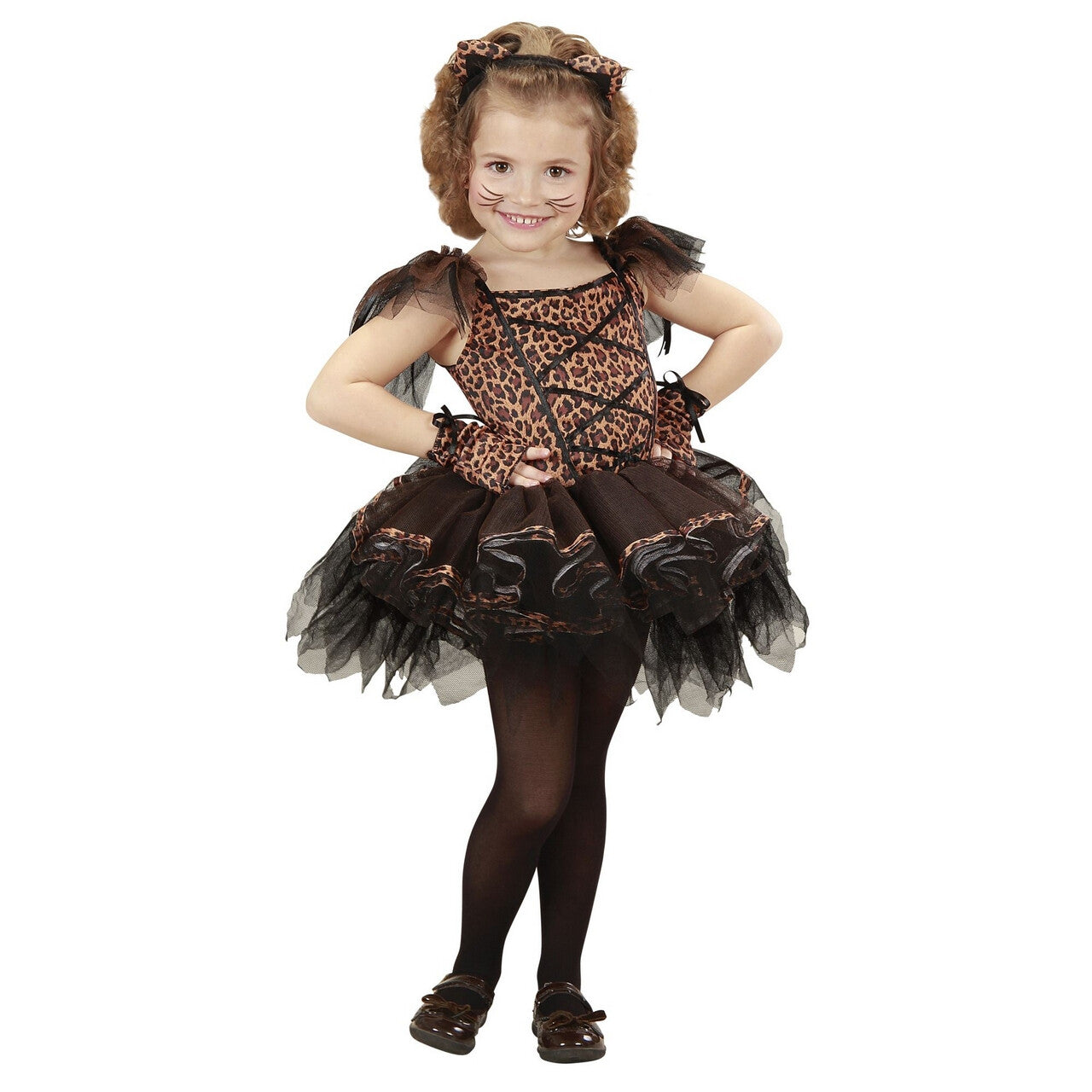 Op deze afbeelding zie je een Kostuums, van het merk Widmann. Soepel Dansende Luipaard Ballerina Meisje Kostuum