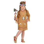 Op deze afbeelding zie je een Kostuums, van het merk Widmann. Walla Walla Wigwam Indiaan Washington Meisje Kostuum