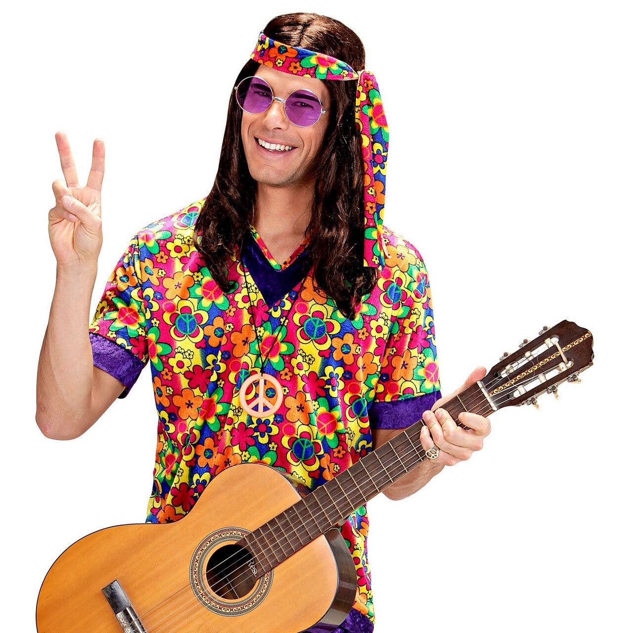 Op deze afbeelding zie je een Accessoires, van het merk Widmann. Lekker Grote Jaren 70 Bril Paars