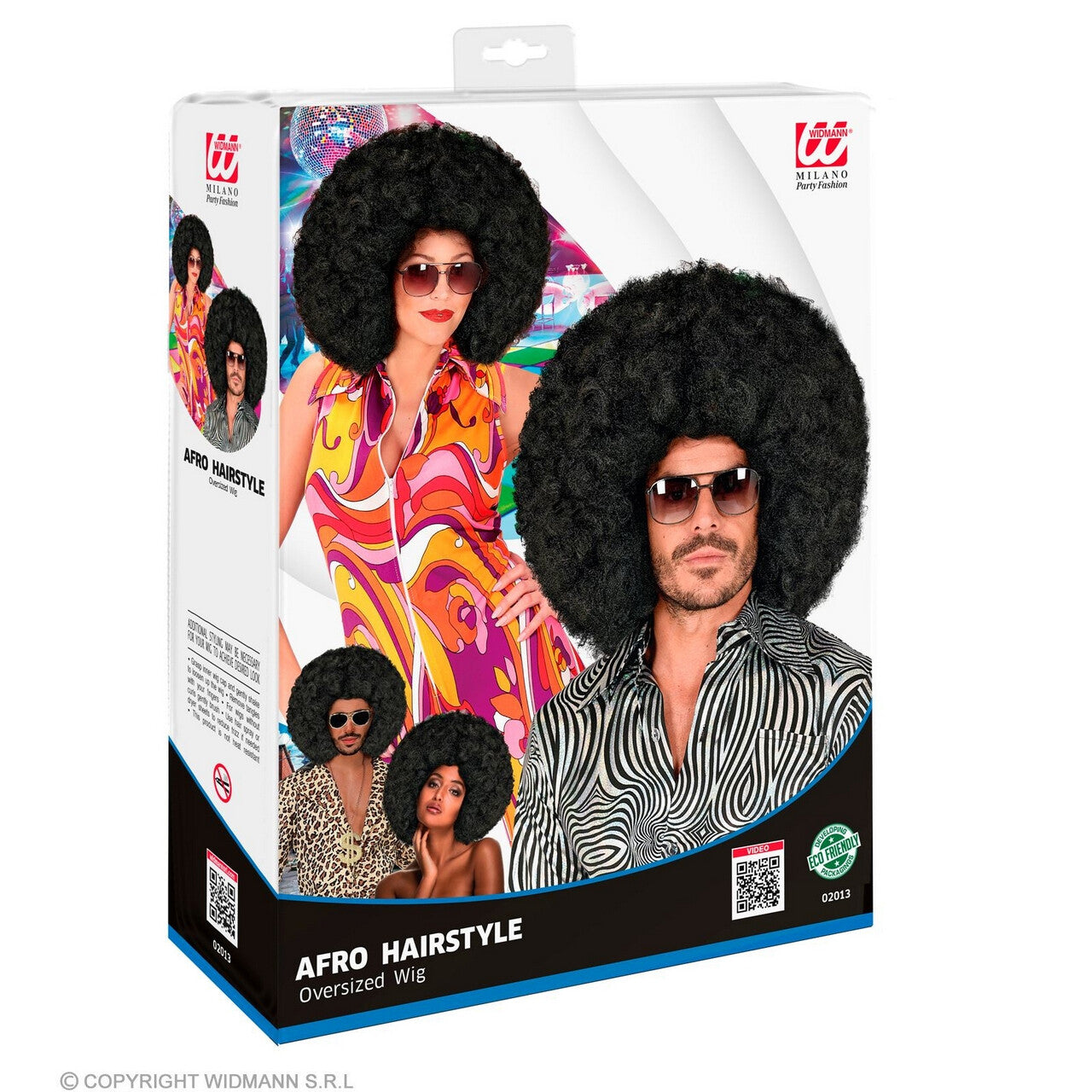 Op deze afbeelding zie je een Accessoires, van het merk Widmann. Gigantisch Grote Afro Disco Pruik Zwart Tito