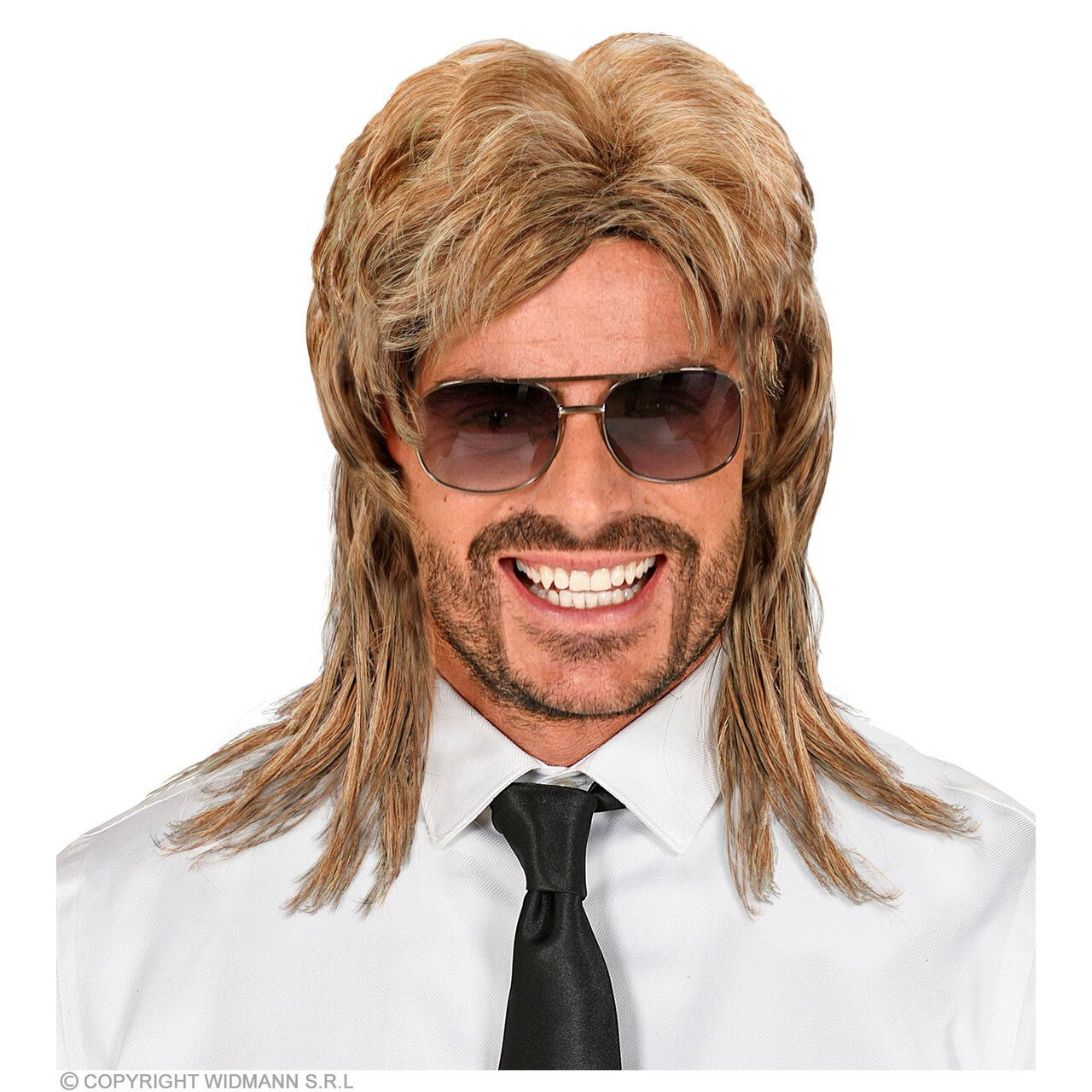 Op deze afbeelding zie je een Accessoires, van het merk Widmann. 80s Pruik Freddy