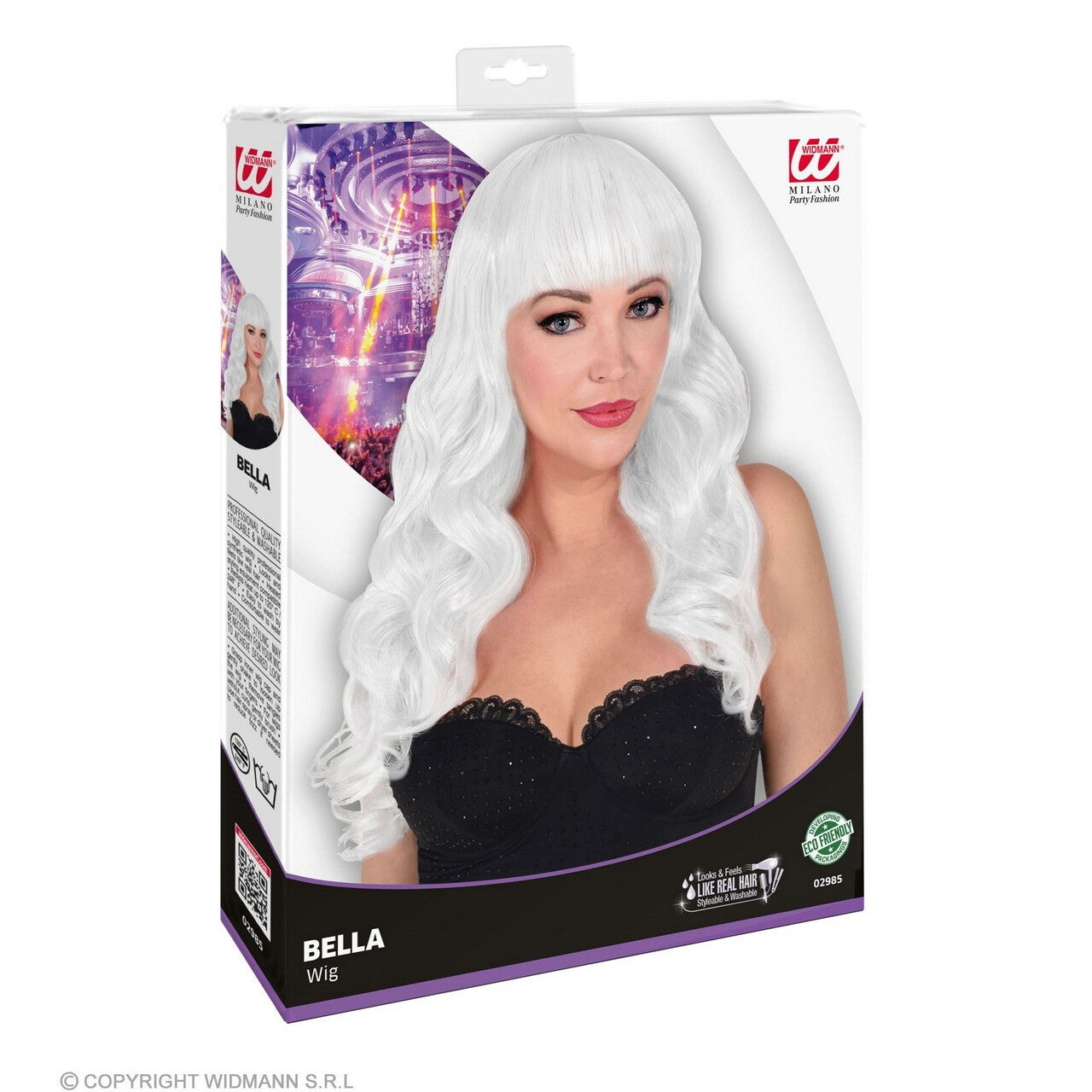 Op deze afbeelding zie je een Accessoires, van het merk Widmann. Pruik Bella Von Angelica, Wit