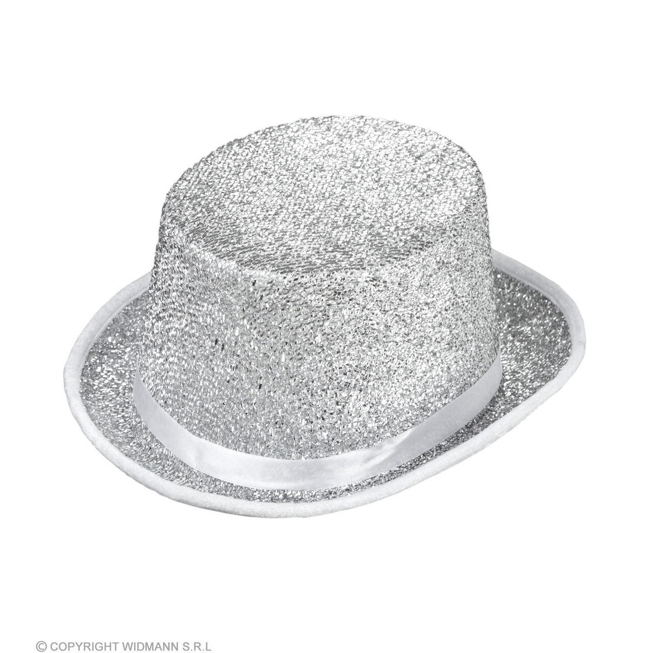 Op deze afbeelding zie je een Accessoires, van het merk Widmann. Zilveren Show Meester Hoed, Zilver