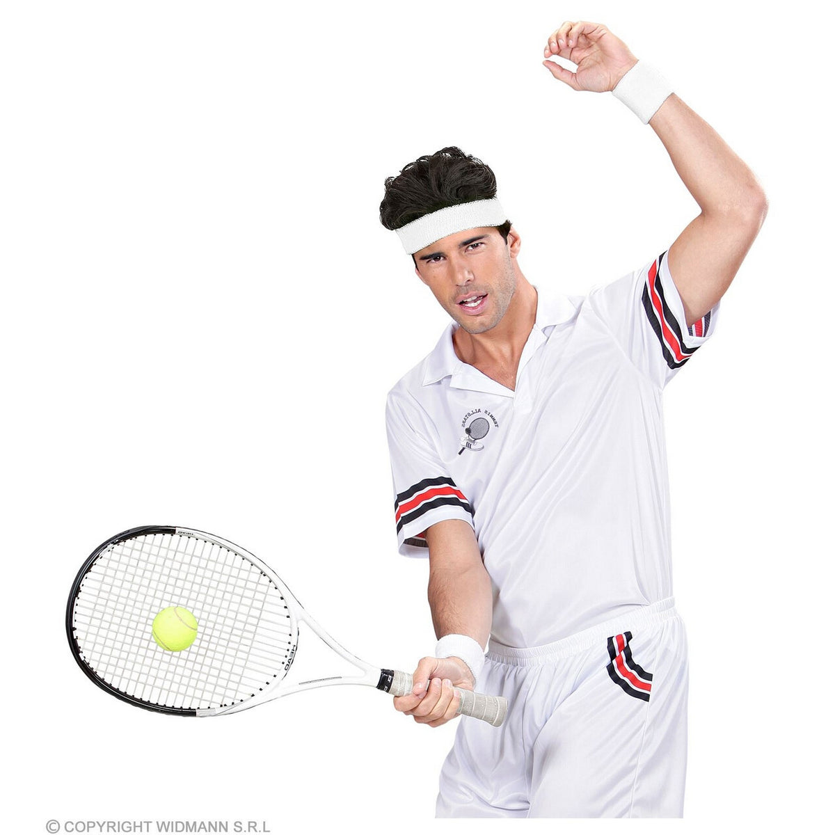 Op deze afbeelding zie je een Accessoires, van het merk Widmann. Zweetband Sport Set, Wit