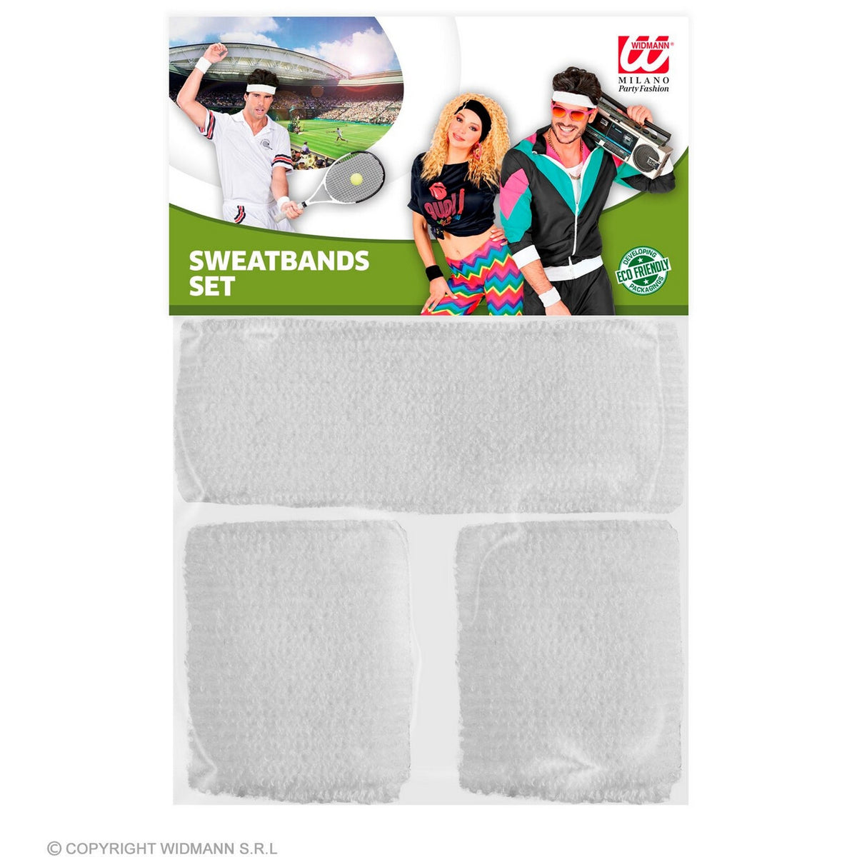 Op deze afbeelding zie je een Accessoires, van het merk Widmann. Zweetband Sport Set, Wit
