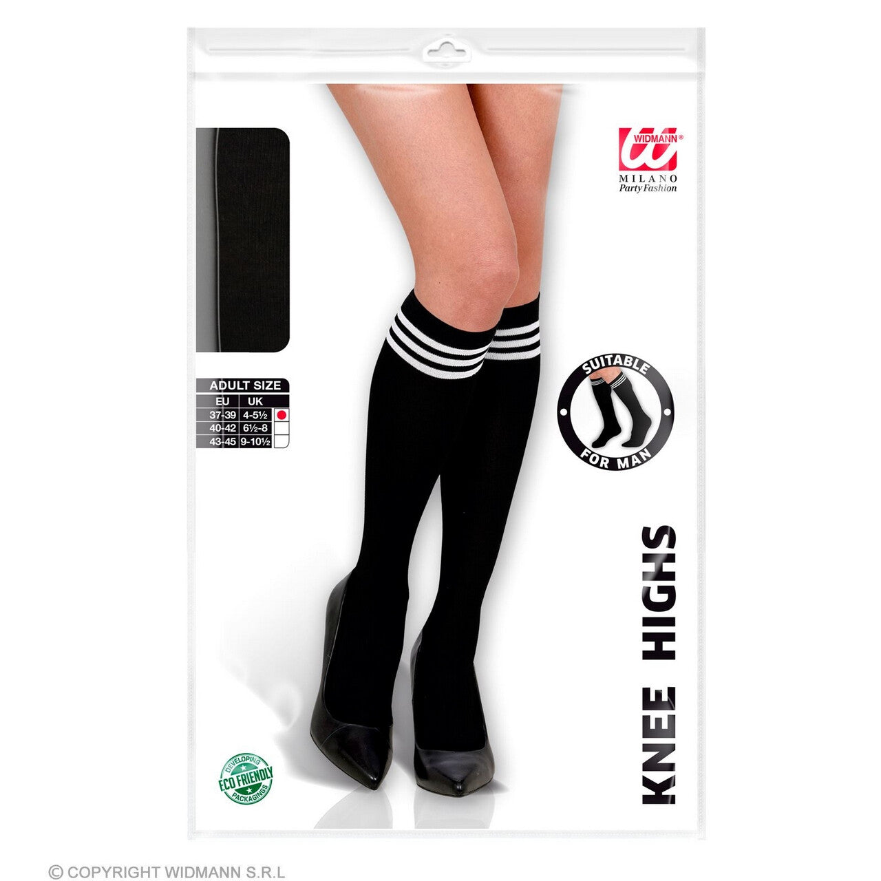 Op deze afbeelding zie je een Accessoires, van het merk Widmann. Scheidsrechter Sokken Lang Zwart