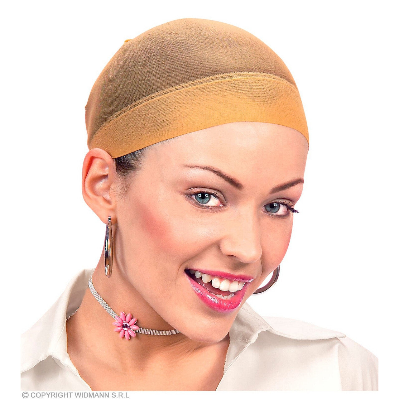 Op deze afbeelding zie je een Accessoires, van het merk Widmann. Handig Pruikenkapje Beige