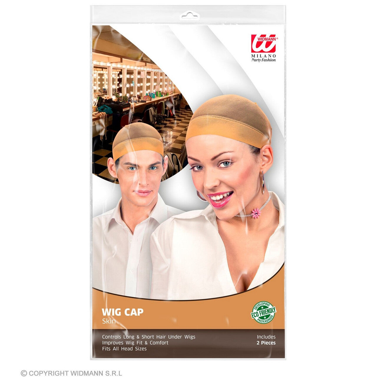 Op deze afbeelding zie je een Accessoires, van het merk Widmann. Handig Pruikenkapje Beige