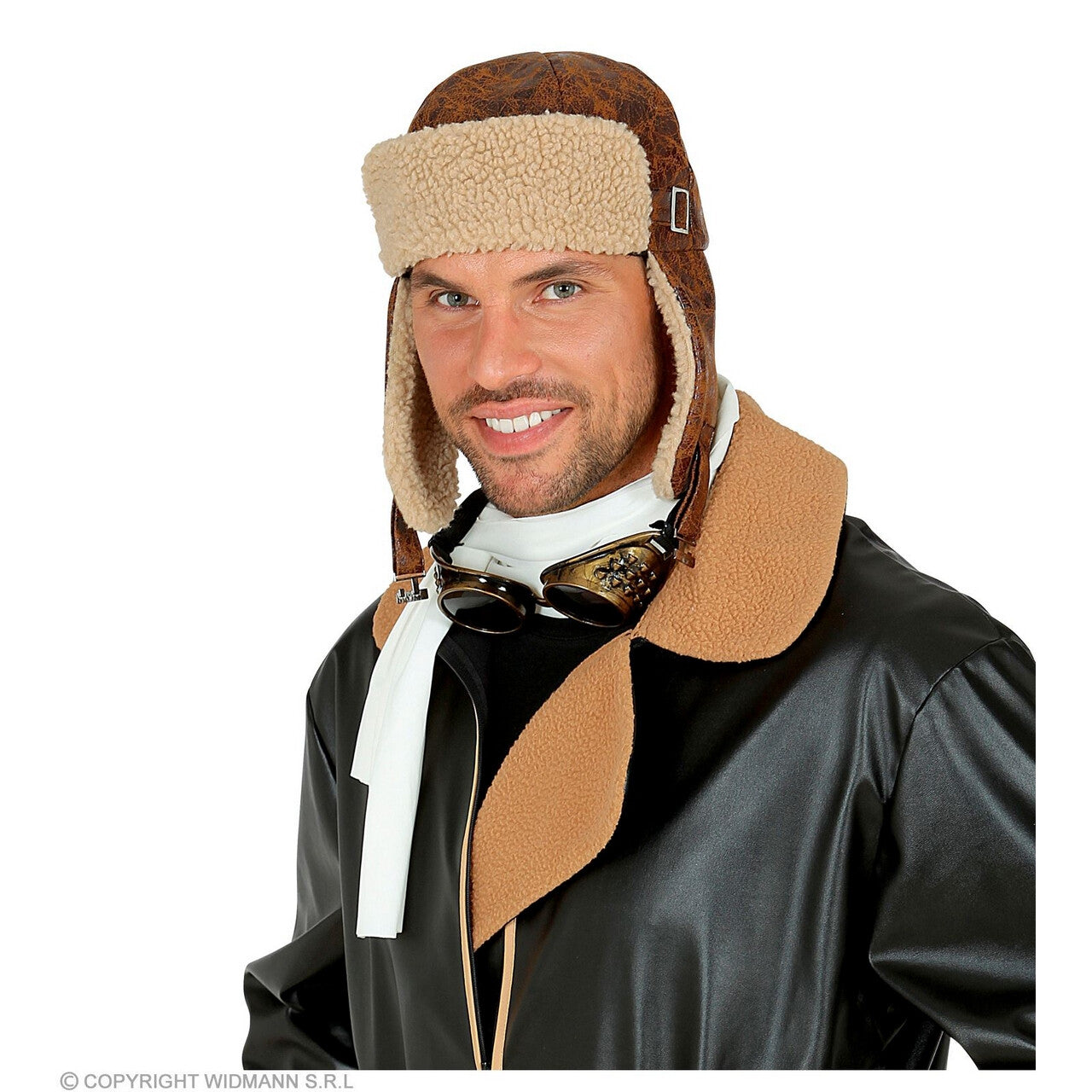 Op deze afbeelding zie je een Accessoires, van het merk Widmann. Straaljager Pilotenmuts