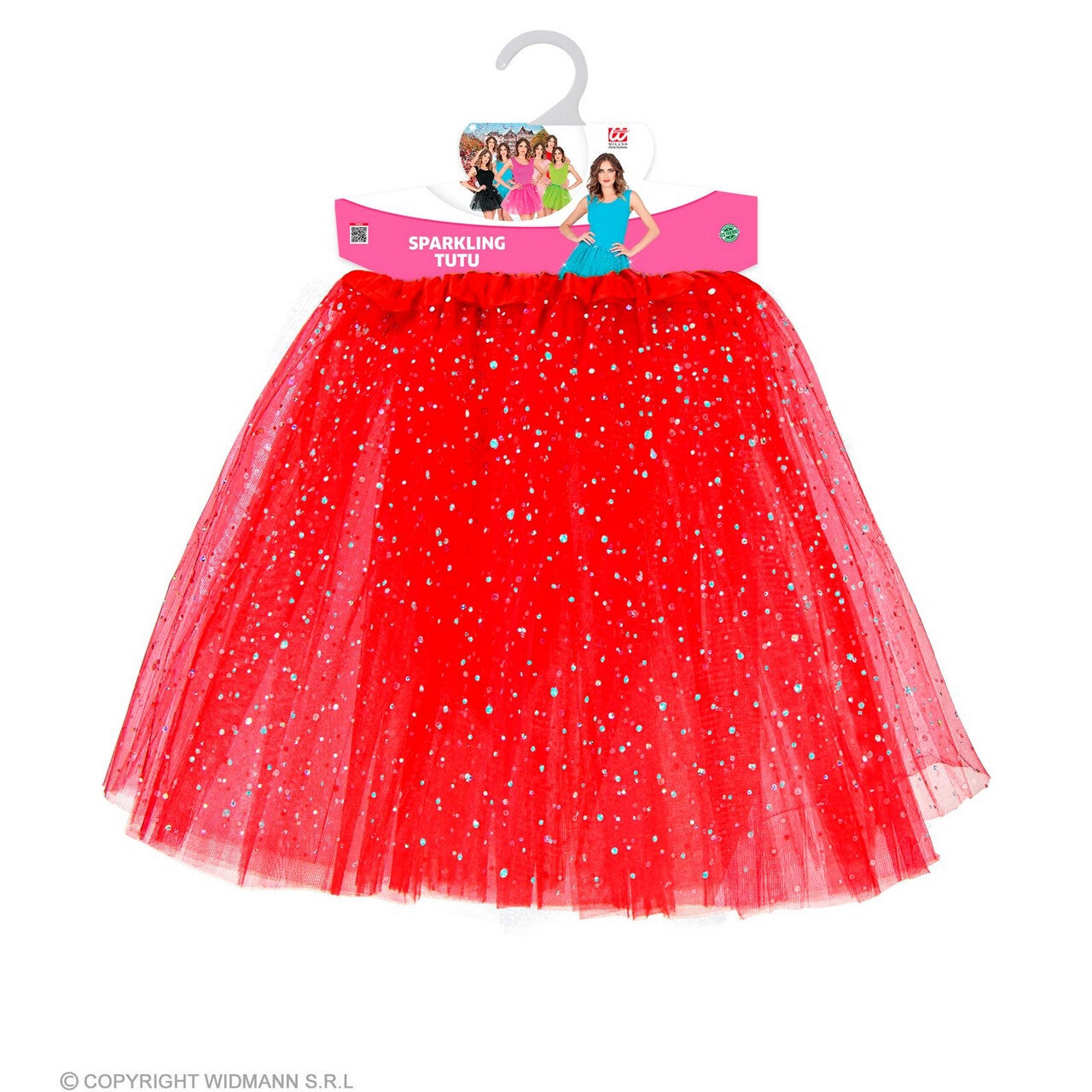 Op deze afbeelding zie je een Kostuums, van het merk Widmann. Rode Zee Van Sterren Tutu 40 Centimeter Rood Vrouw