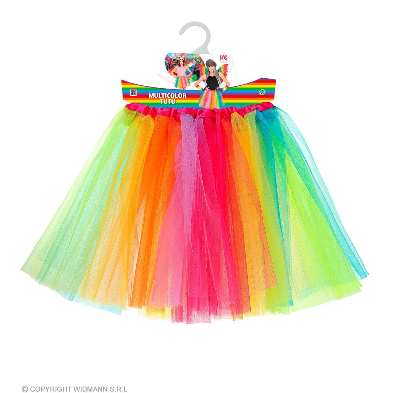 Op deze afbeelding zie je een Kostuums, van het merk Widmann. Vliegen Naar De Regenboog Tutu 40 Centimeter Vrouw