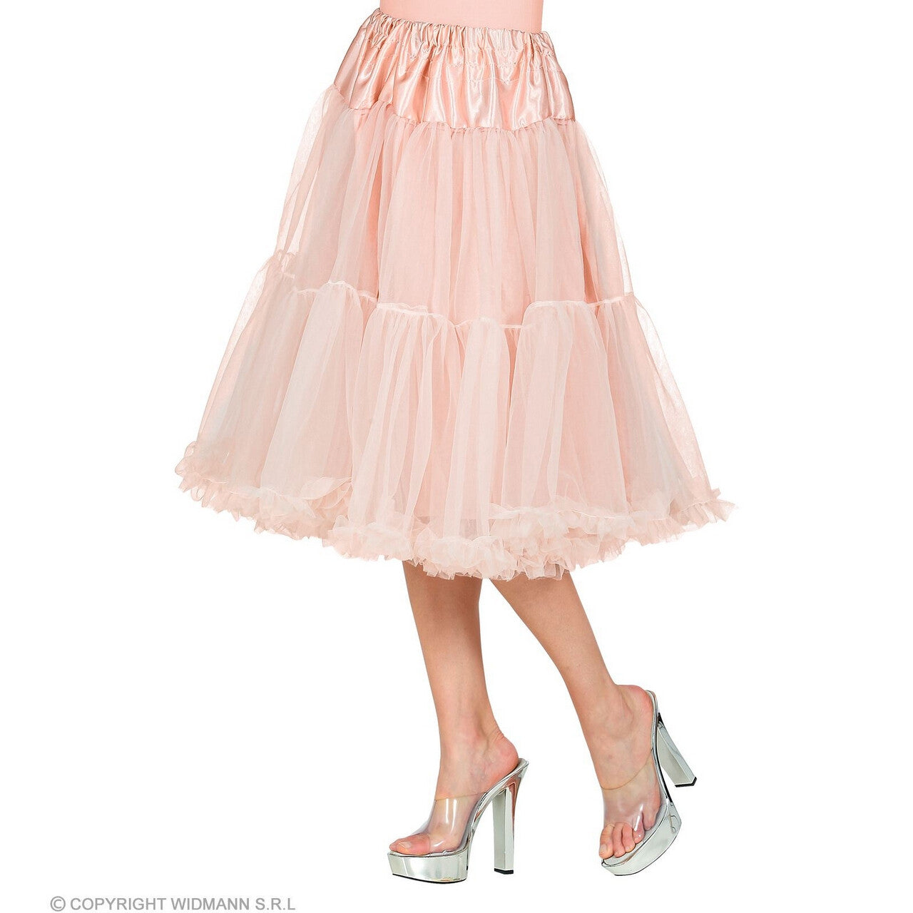 Op deze afbeelding zie je een Kostuums, van het merk Widmann. Knielange Tulle Rok Petticoat 65 Centimeter Antiek Rose Vrouw
