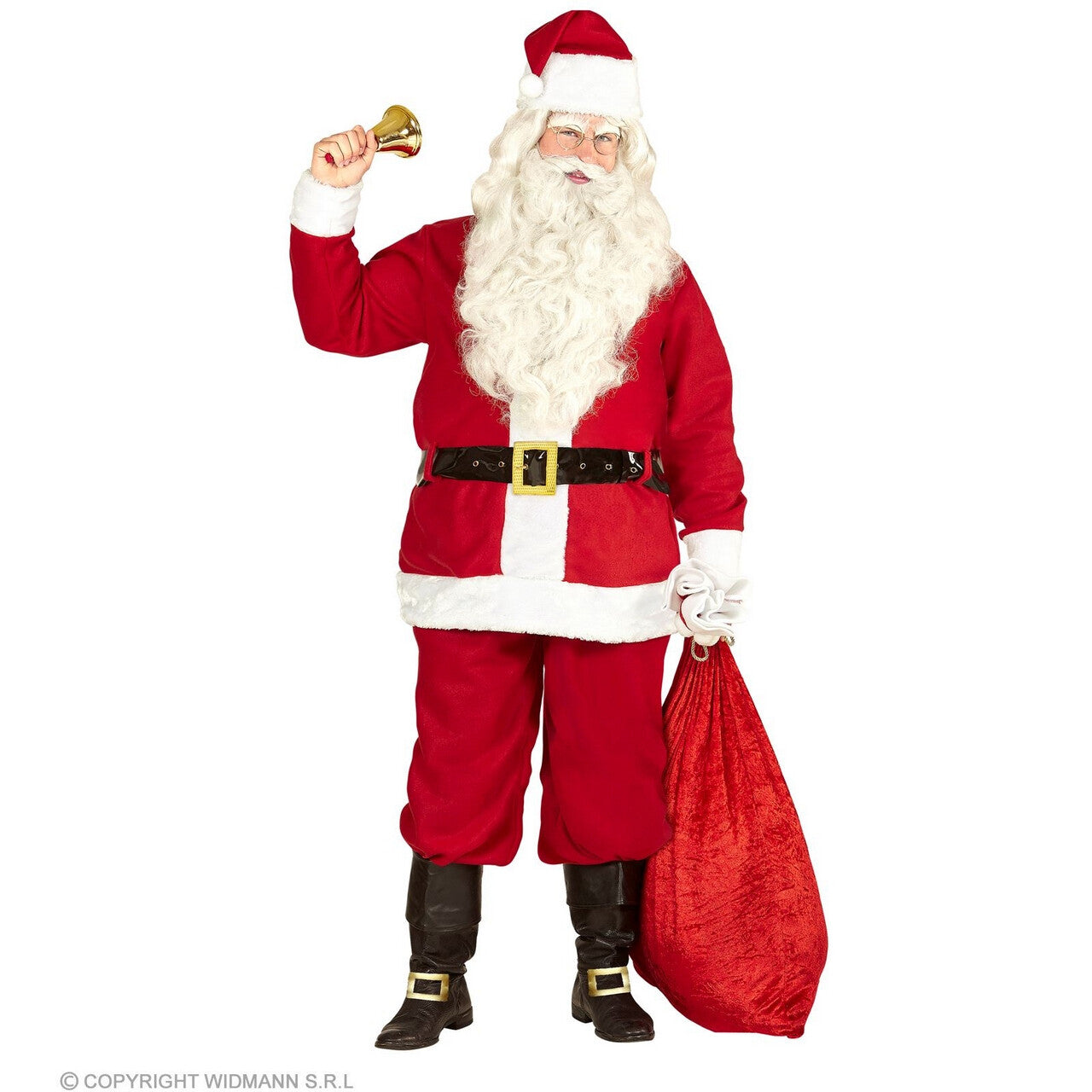 Op deze afbeelding zie je een Kostuums, van het merk Widmann. Altijd Vrolijke Kerstman Kostuum