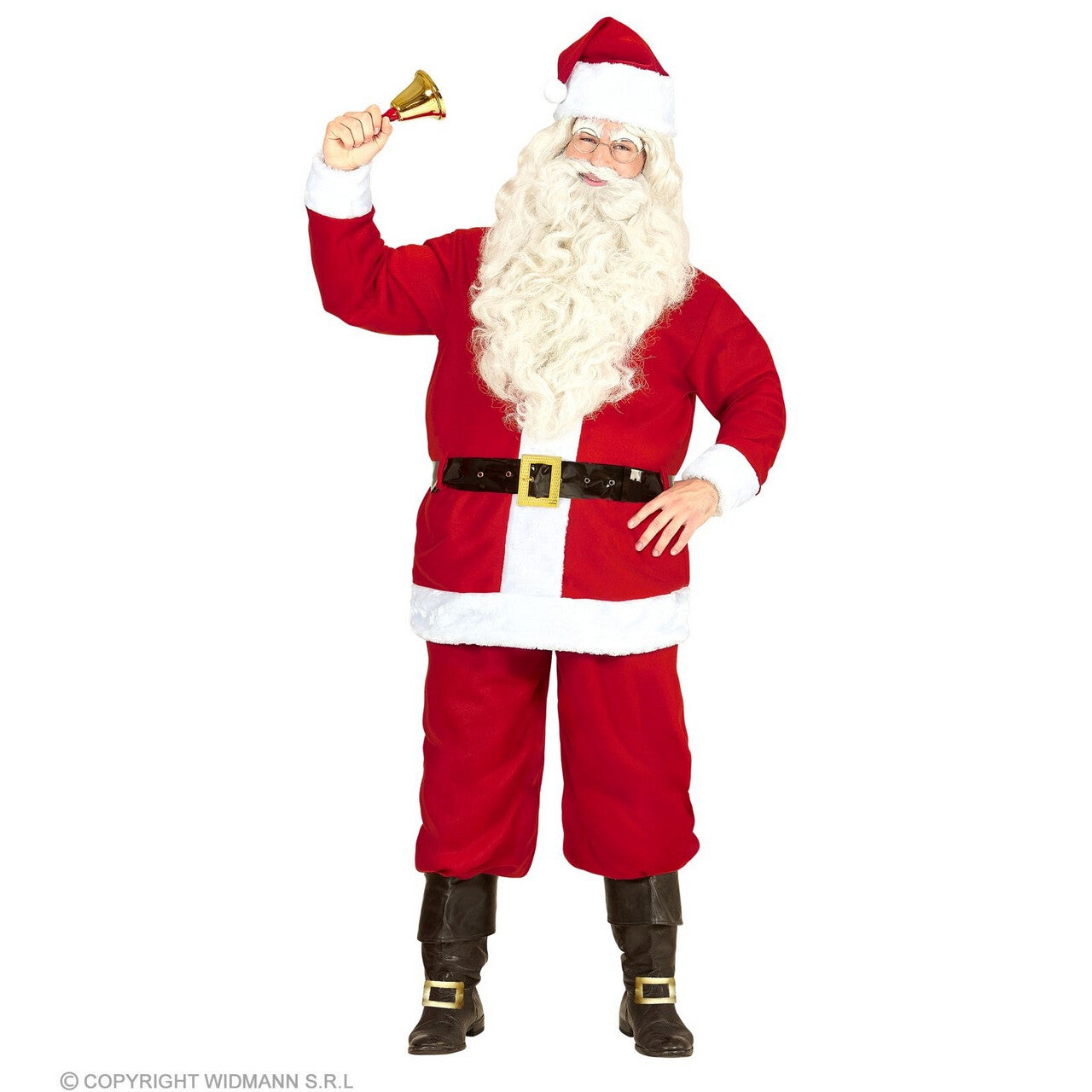 Op deze afbeelding zie je een Kostuums, van het merk Widmann. Altijd Vrolijke Kerstman Kostuum