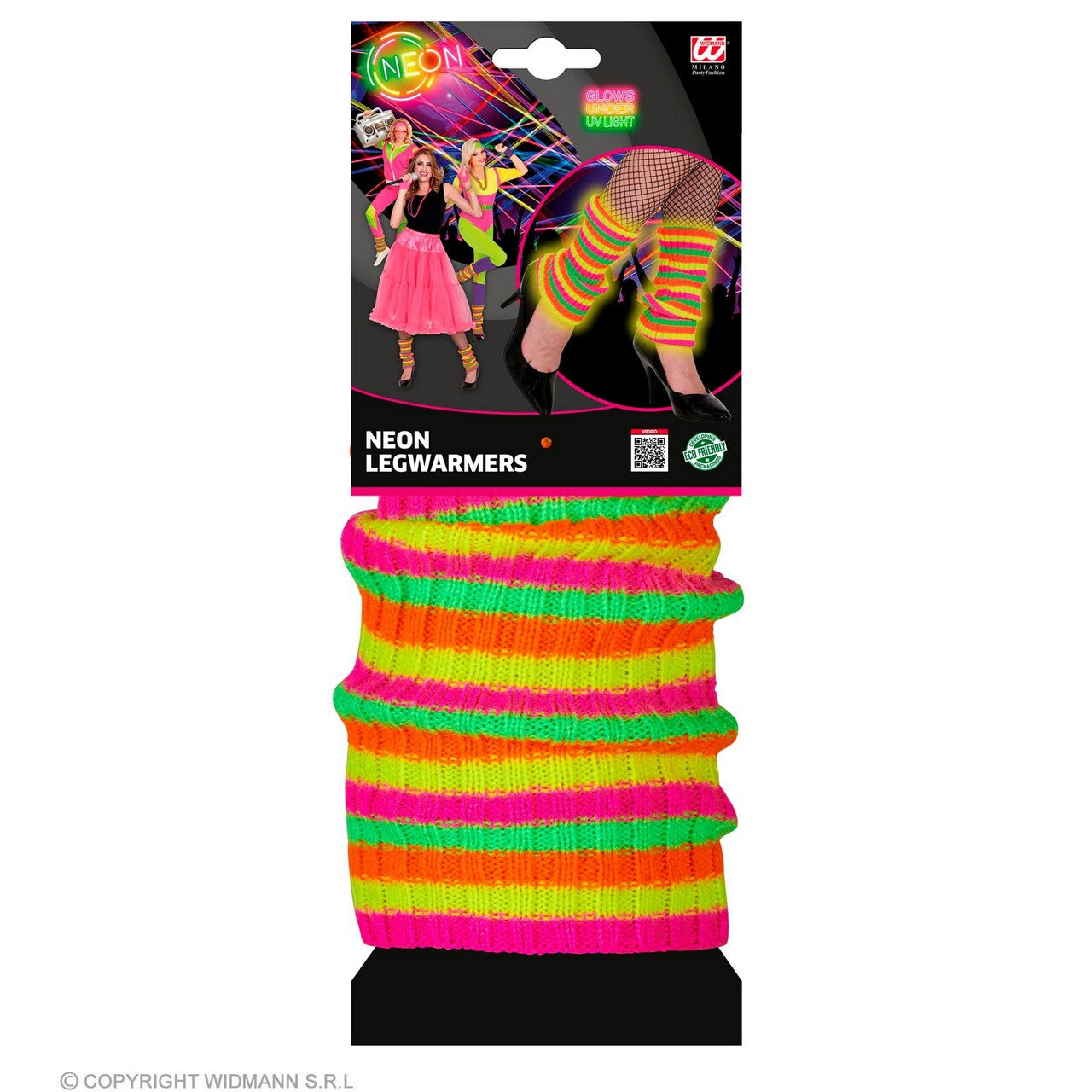 Op deze afbeelding zie je een Accessoires, van het merk Widmann. Felgekleurde Beenwarmers Neon
