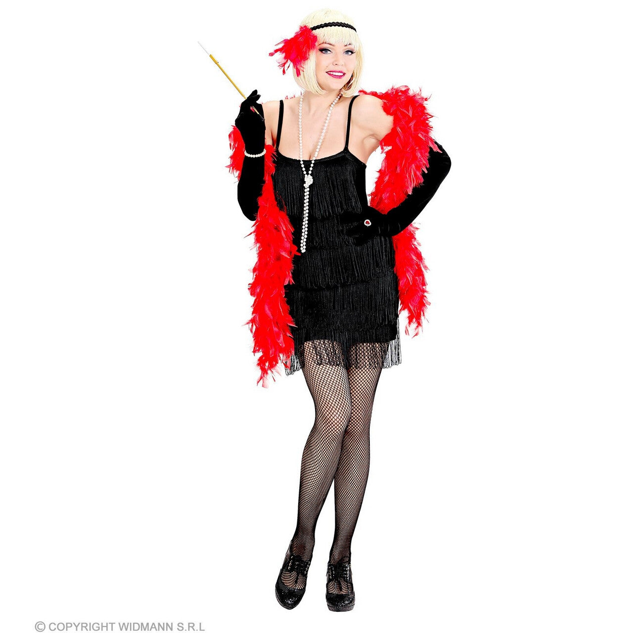 Op deze afbeelding zie je een Kostuums, van het merk Widmann. Flapper Topper Zwart Vrouw Kostuum