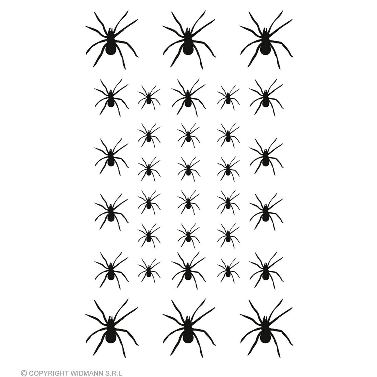 Op deze afbeelding zie je een Accessoires, van het merk Widmann. Zwarte Weduwe Spinnen Tattoo Met 32 Spinnen