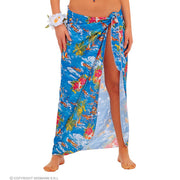 Op deze afbeelding zie je een Kostuums, van het merk Widmann. Omslagdoek Hawaii Beach Style Blauw Vrouw