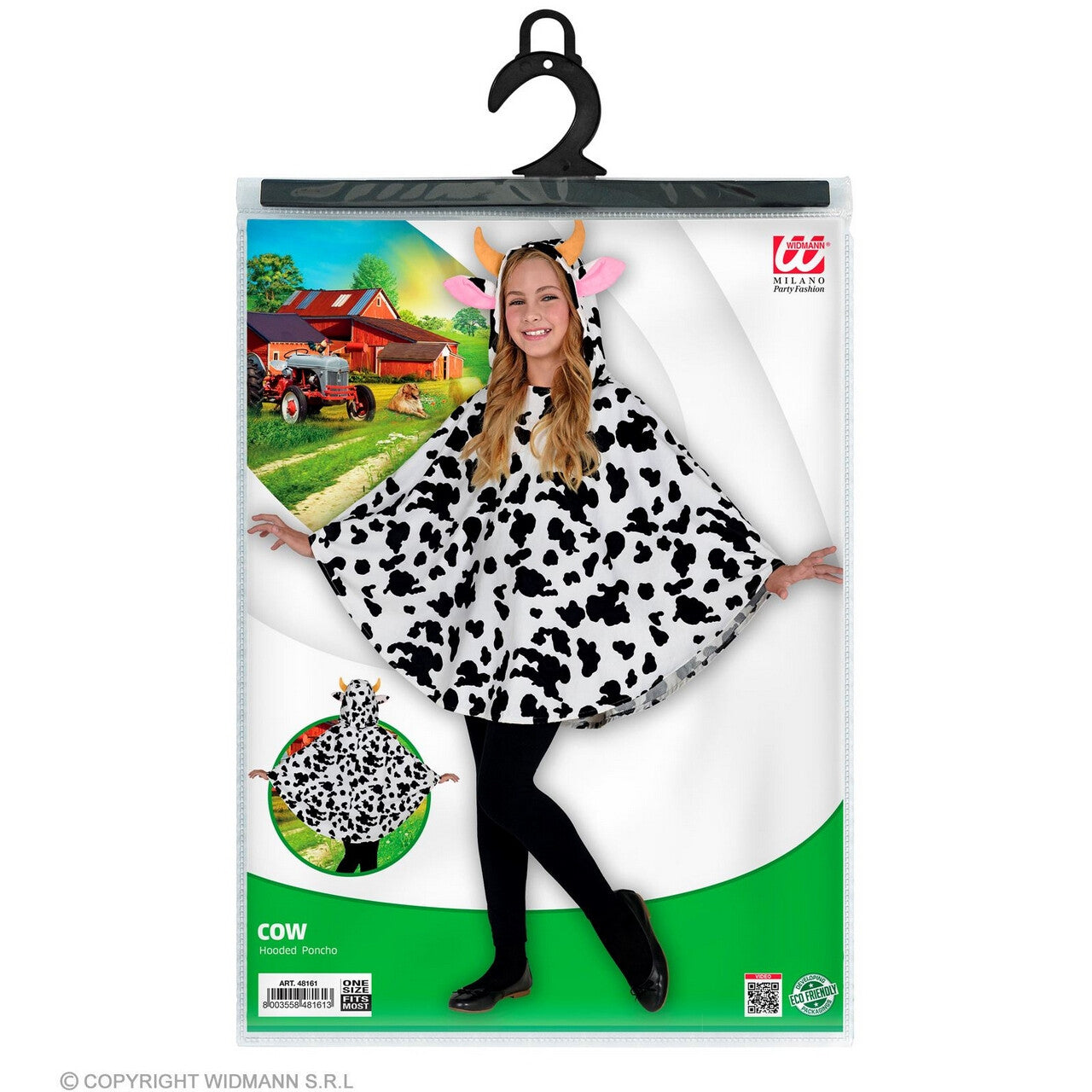 Op deze afbeelding zie je een Kostuums, van het merk Widmann. Berta Nummer 1 Koe Poncho Kind Kind